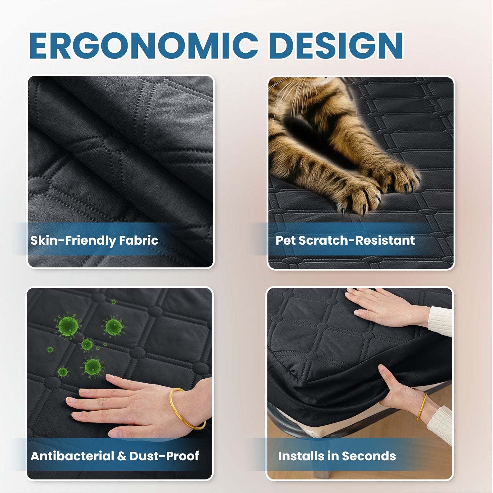 Ystyle Waterproof Mattress Protector – Double Size 160x190 cm Anti-Allergy & Scratch Resistant