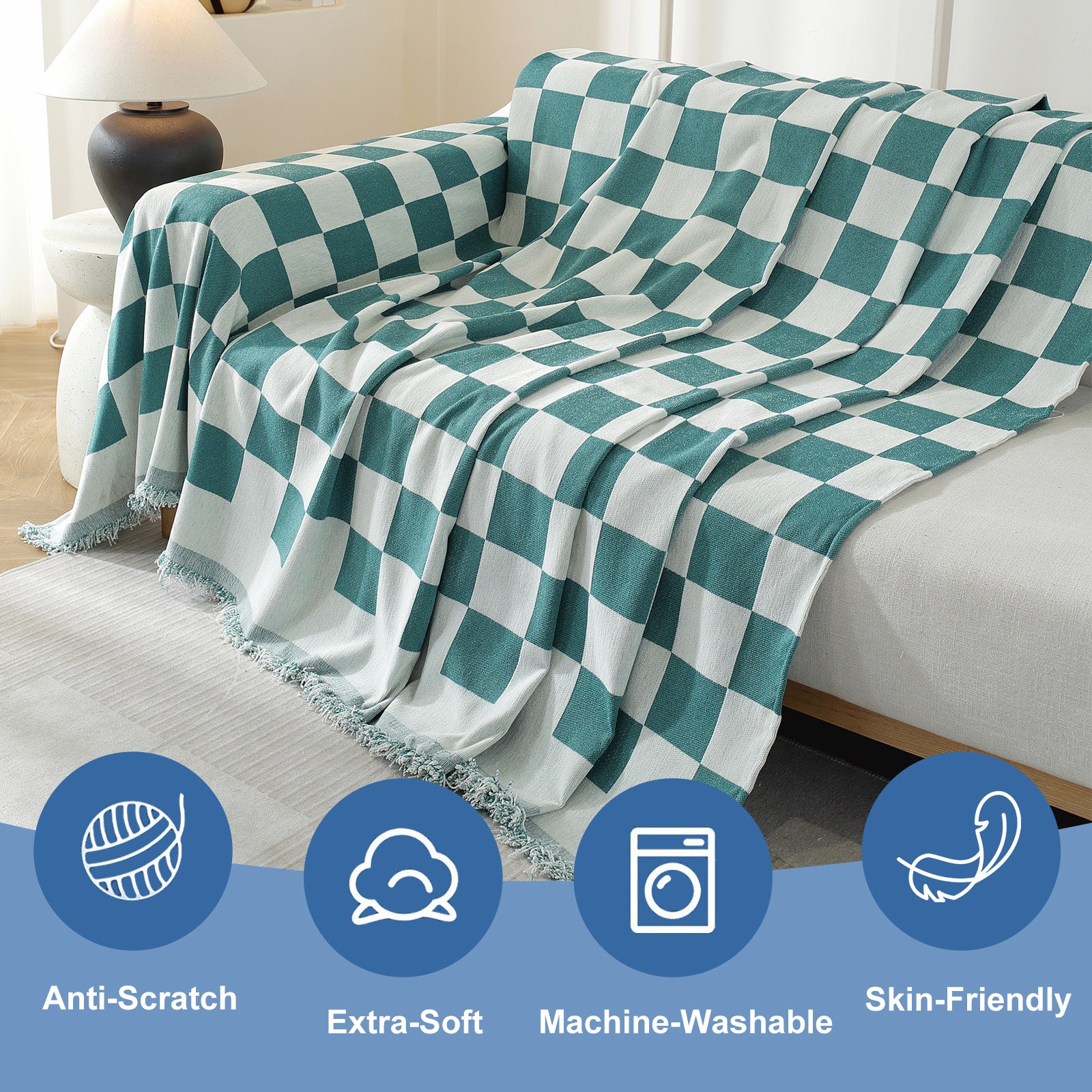 YSTYLE 2 Seater canapé Throw Blanket 180x280CM Stain Resistant