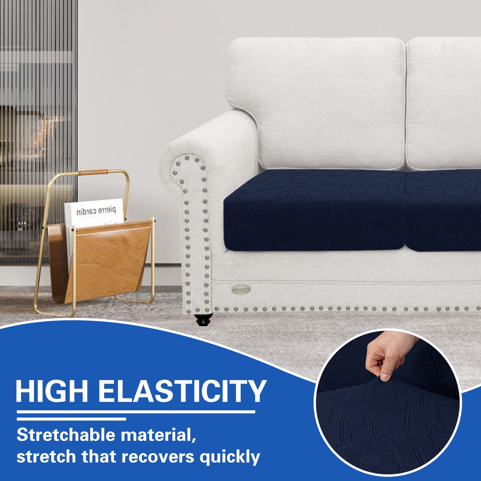 YSTYLE 2 pezzi Copertura per sedile divano elasticizzata 1 posto geometrico anti-scivolo