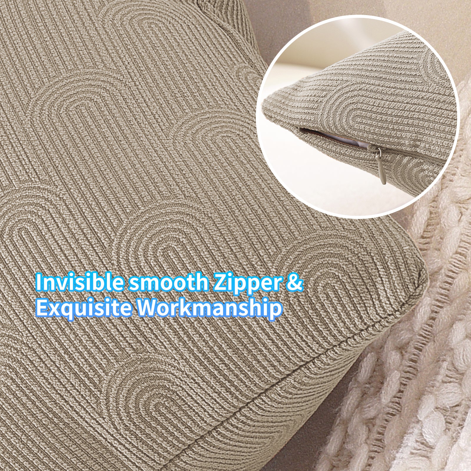 Ystyle Cushion Covers, 50 x 50 cm, Set of 2, Cushions for Sofa with Invisible Zip, Soft Cushion Cover, Modern, Washable, for Chair Bed, Living Room, Bedroom