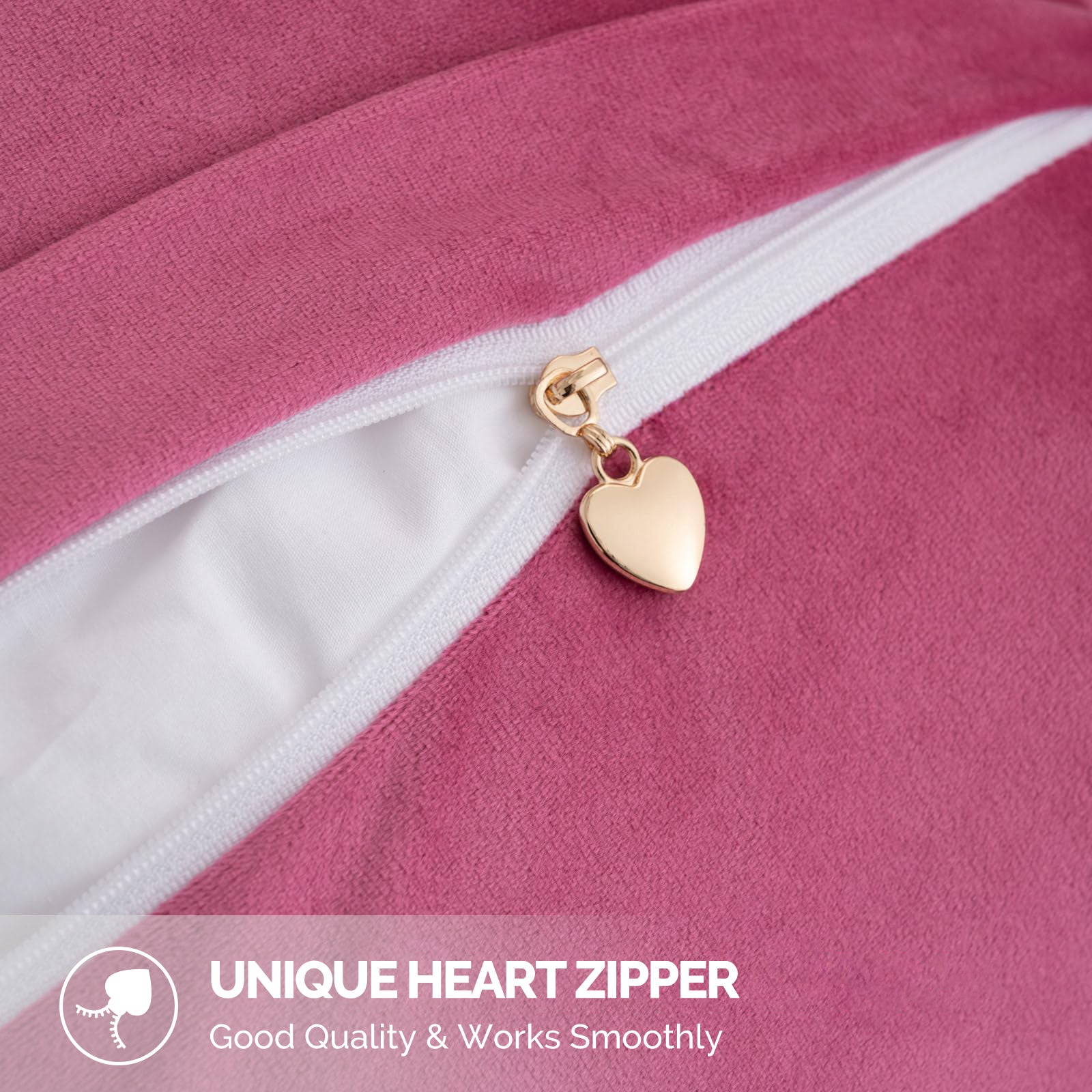 Ystyle Chenille Sofa Cushion Covers 60 x 60 cm, 2 Pieces, Soft Durable Heart-Shaped Cushion Cover, Decorative Elegant Pillow Case for Living Room