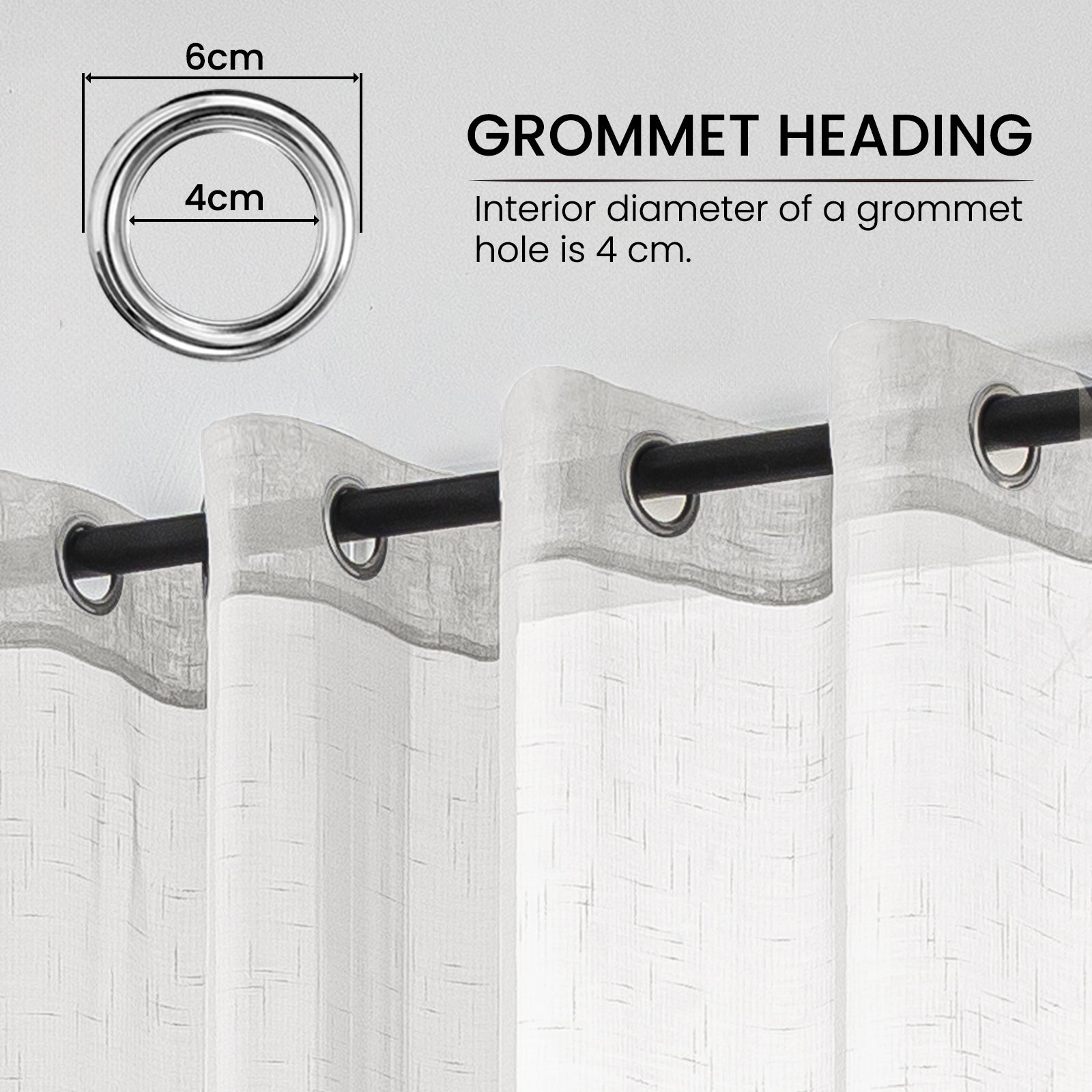 YSTYLE 2 Pieces Linen Look Voile Curtains Eyelets-YSTYLE