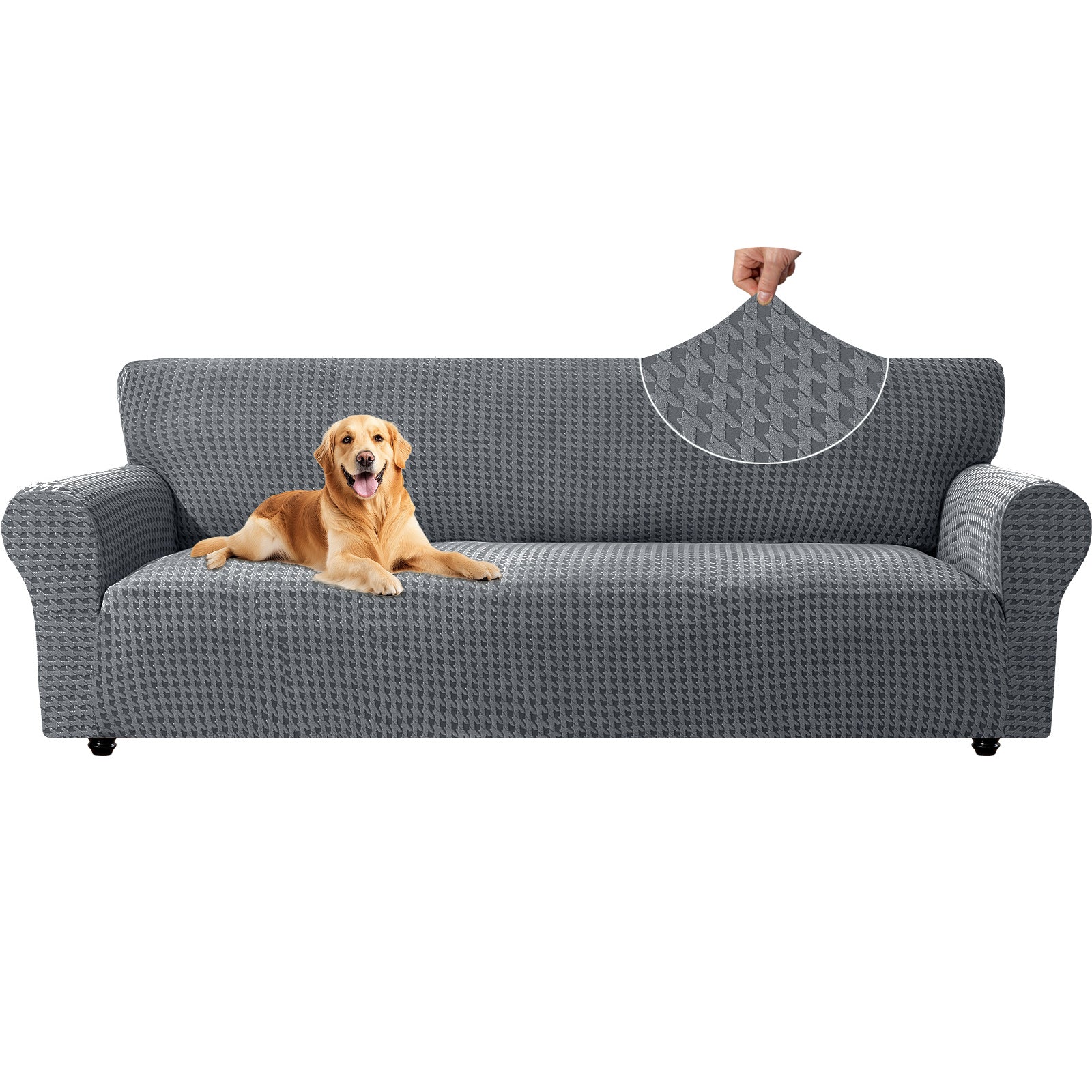 Ystyle 4-Seat Sofa Cover with Armrests, Elastic Universal Seat Cover, Anti-Scratch Universal Sofa Cover, Anti-Slip Washable Sofa Protector, Stain-Resistant