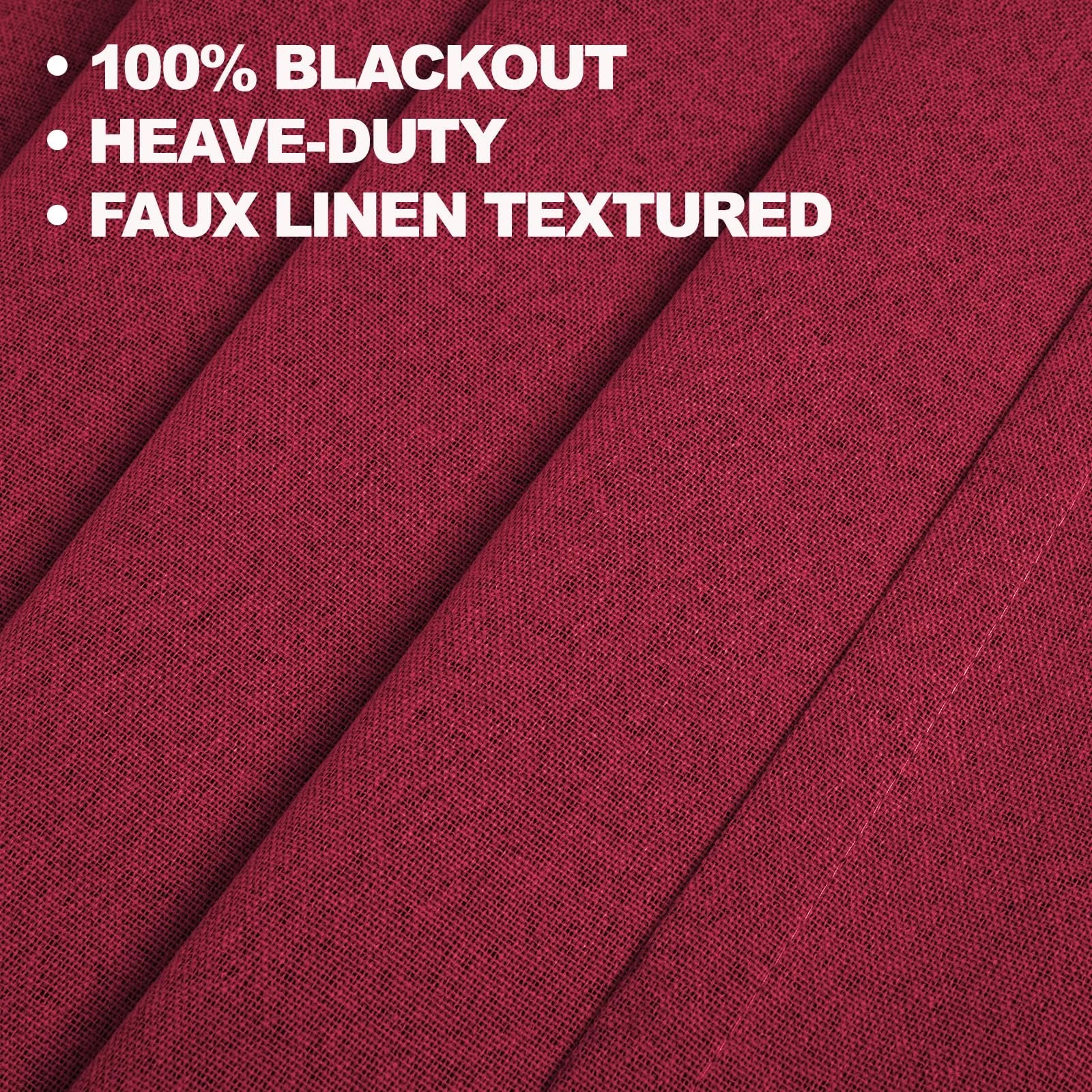 YSTYLE 2 pcs Linen-Effect Blackout Curtains – 100% Light Blocking, Thermal Insulated Drapes