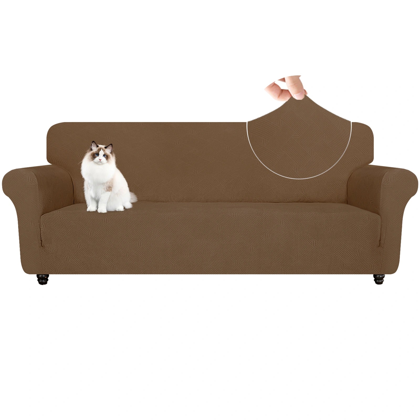 YSTYLE 4 Seater Sofa Cover - Elastic, Non-slip, Pet-friendly, Washable, Winter-friendly-Interwoven Pattern