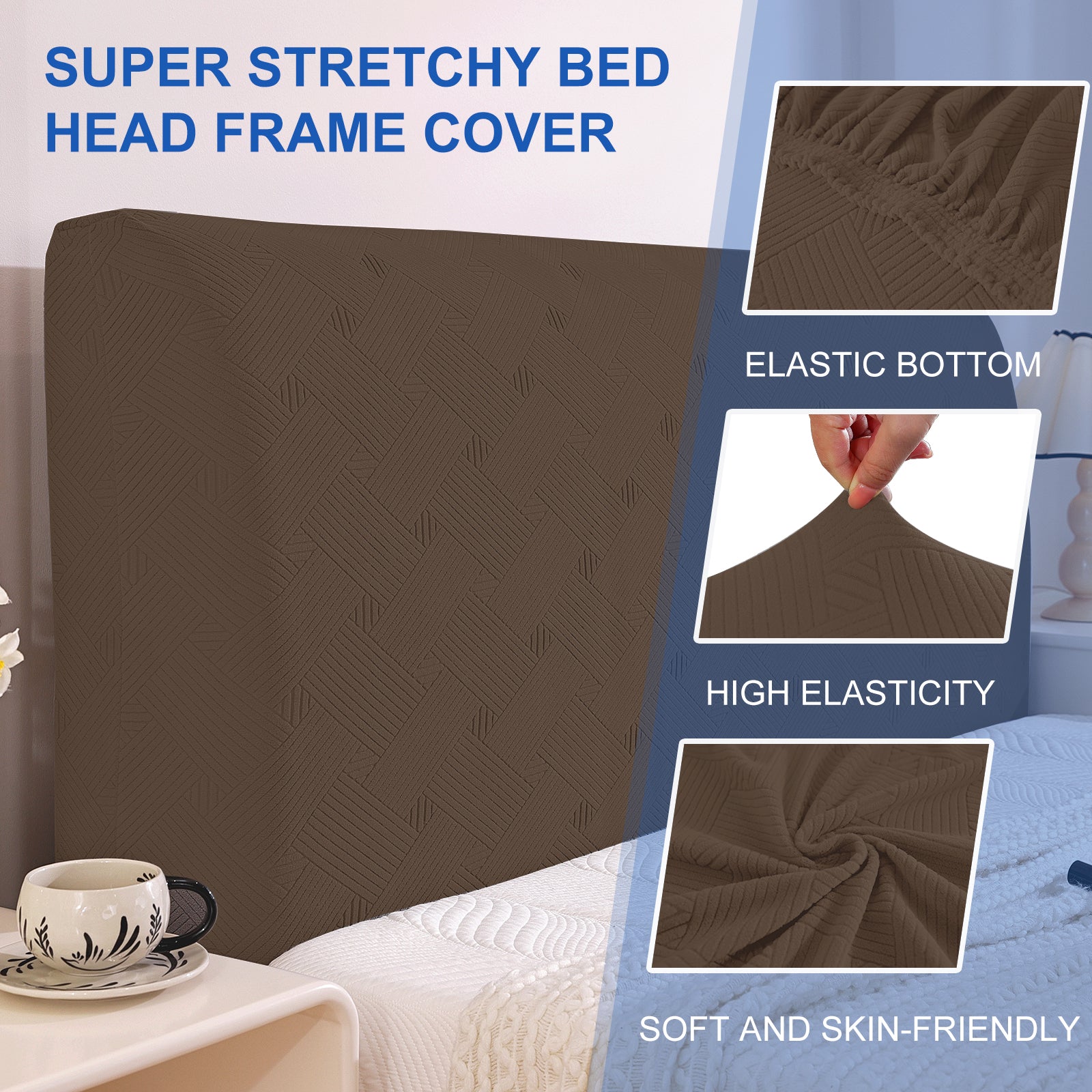 Ystyle 150cm Bed Headboard Cover, Elasticized Double/Single Bed Headboard Cover, Washable Double Bed Headboard Slipcover, Universal Dust-Proof Headboard Cover