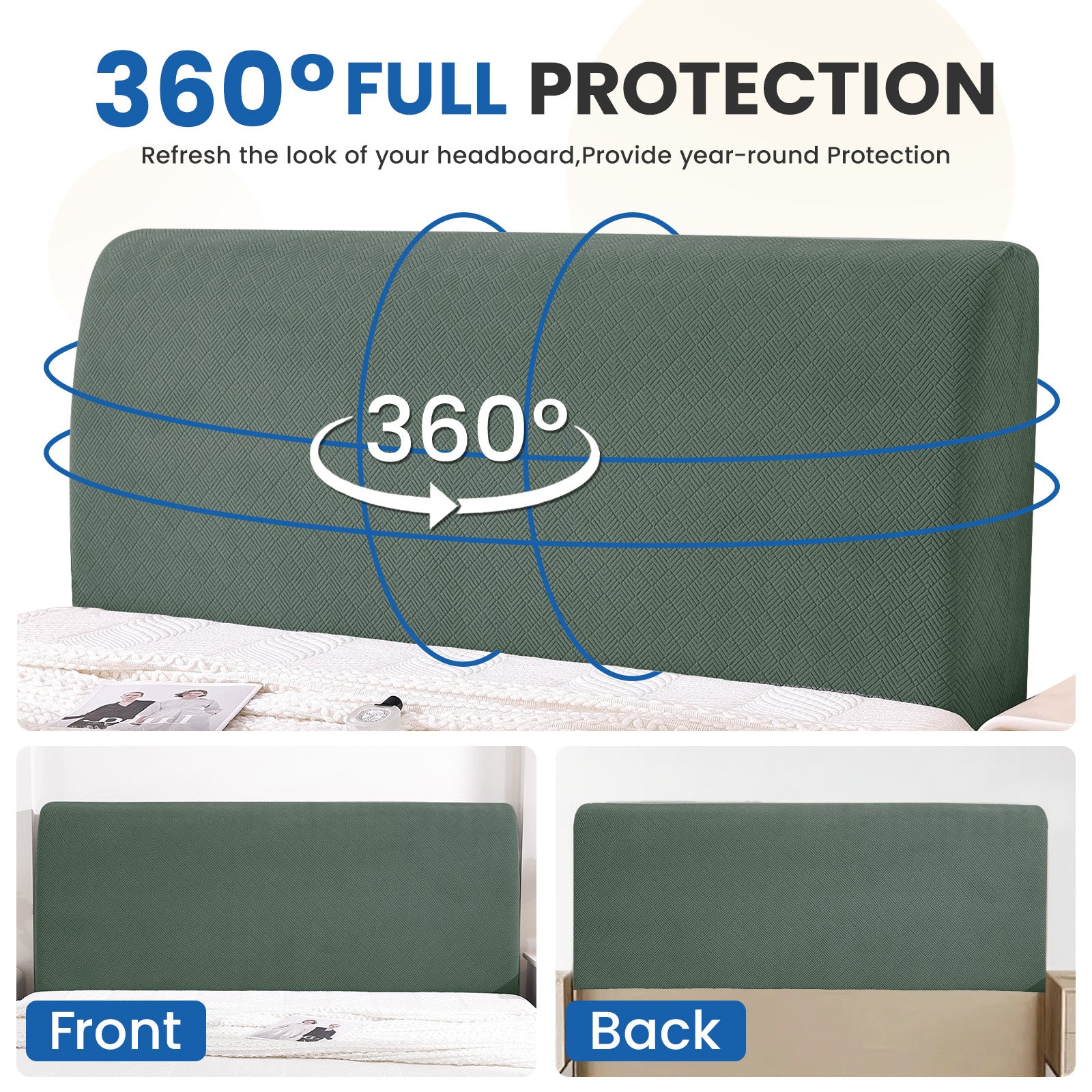 Ystyle 120cm Single Bed Headboard Cover Elasticated Headboard Slipcover, Universal Washable Single Bed Headboard Cover, Dust-Proof Headboard Protector