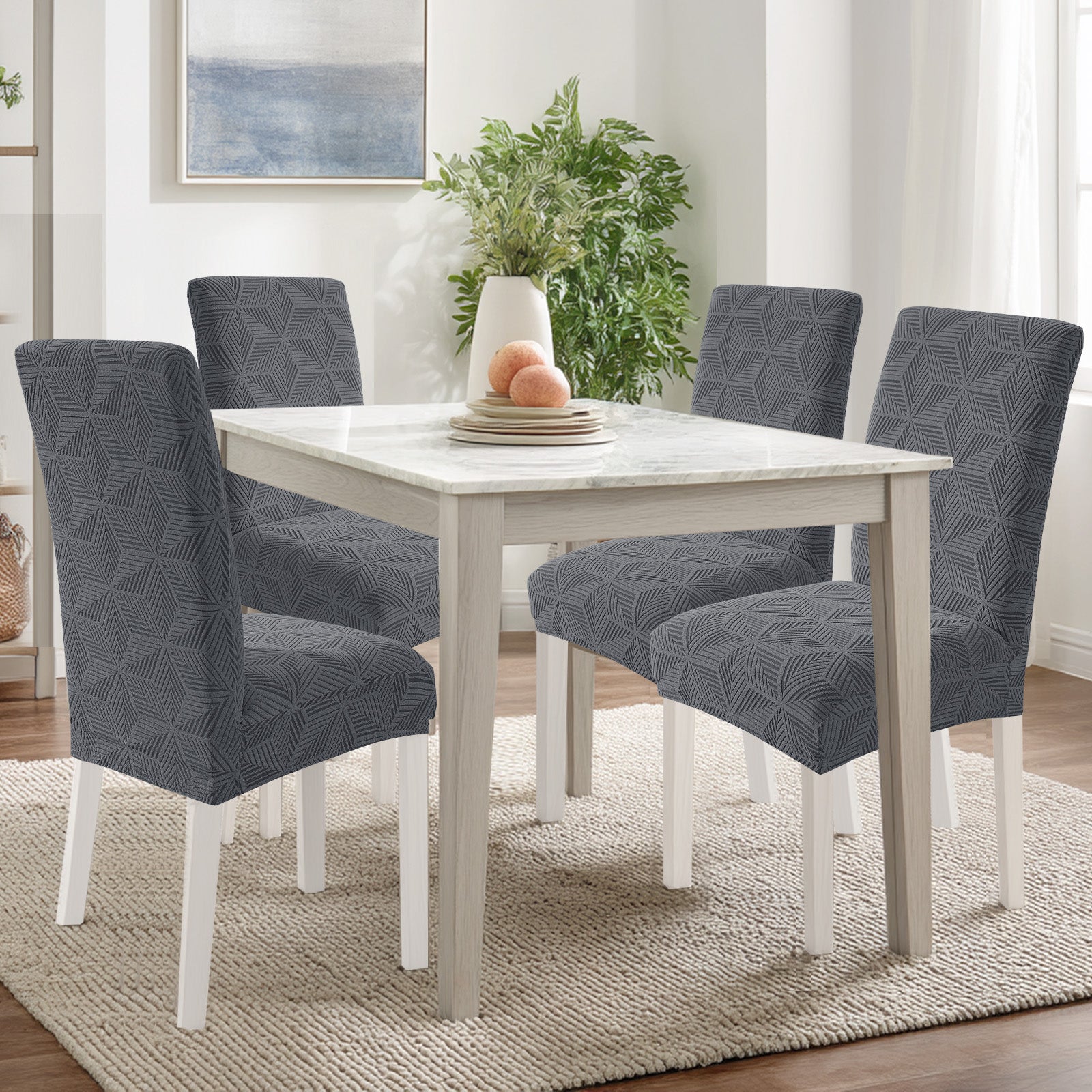 Ystyle 4 Pieces Stretch Dining Chair Covers Soft Fabric-YSTYLE