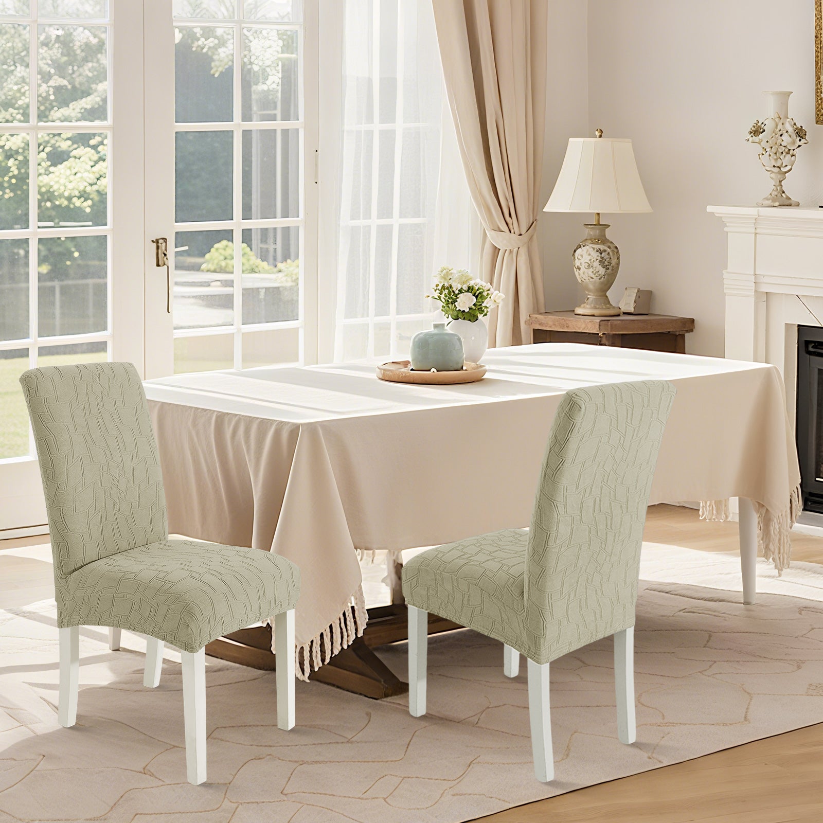 Ystyle 2-Piece Chair Covers with Backrest, Elastic Living Room Kitchen Chair Slipcovers, Soft Comfortable Anti-Scratch Chair Covers, Easy to Clean and Durable, Washable Removable