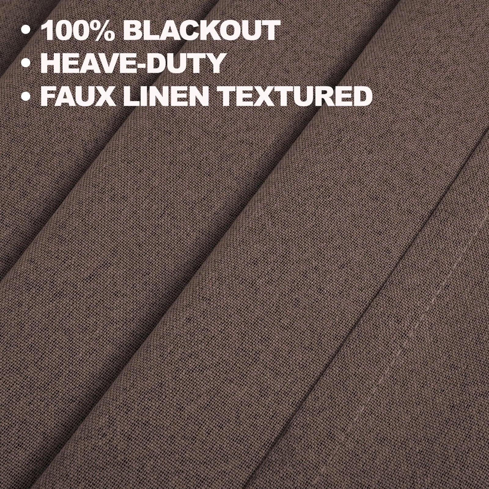 YSTYLE 2 pcs Linen-Effect Blackout Curtains – 100% Light Blocking, Thermal Insulated Drapes
