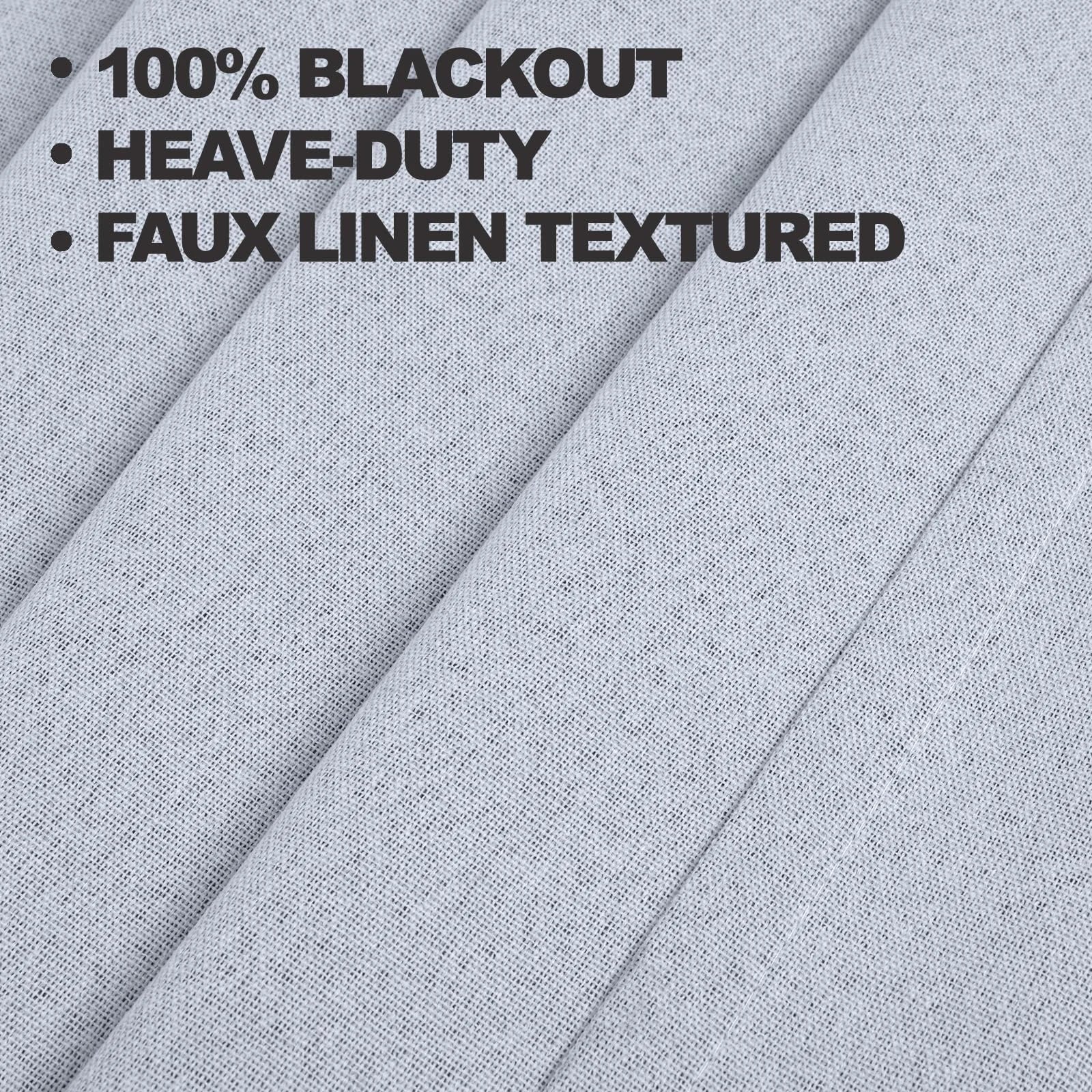 YSTYLE 2 pcs Linen-Effect Blackout Curtains – 100% Light Blocking, Thermal Insulated Drapes
