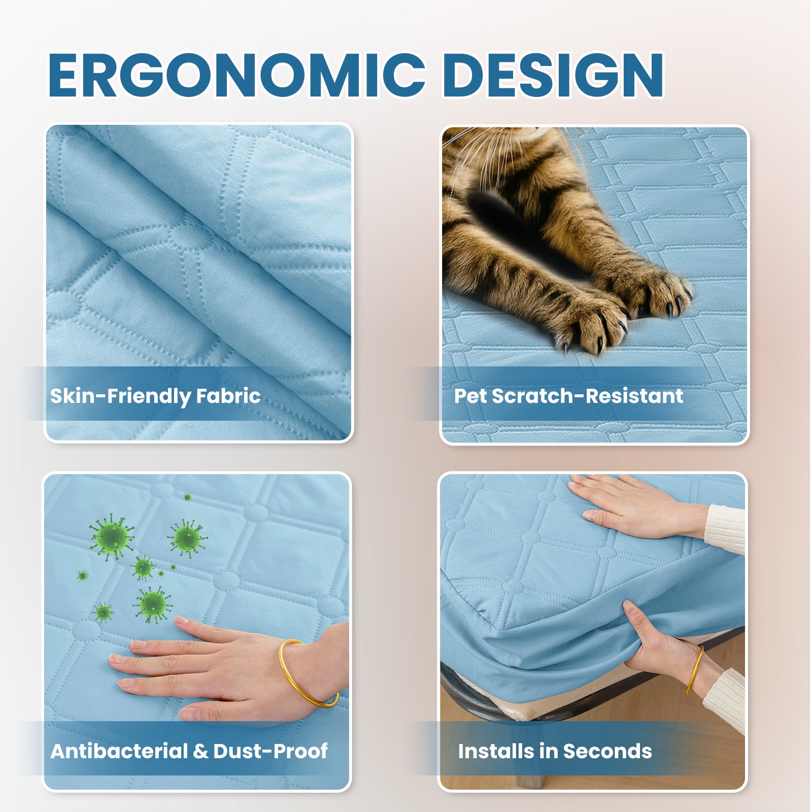 Ystyle Waterproof Mattress Protector – Double Size 160x190 cm Anti-Allergy & Scratch Resistant