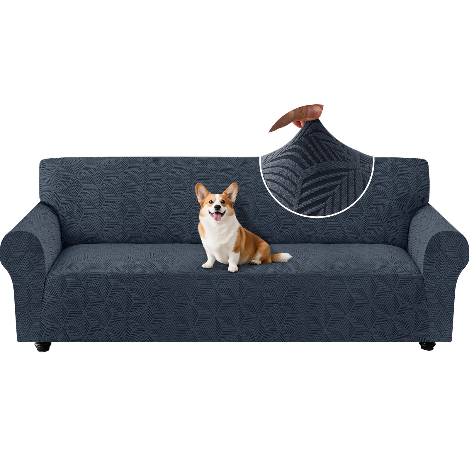 Ystyle 4-Seater Sofa Cover with Armrests, Stretch Sofa Cover, Universal Anti-Scratch Sofa Cover for Cats and Dogs, Non-Slip Sofa Cover, Washable Stain-Resistant Sofa Cover