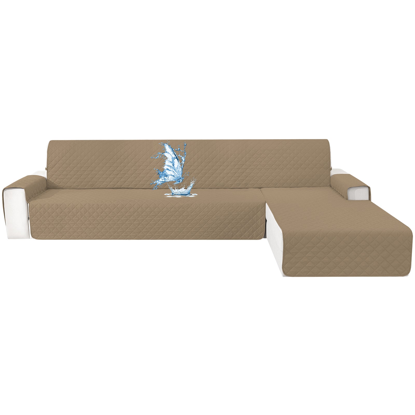 Ystyle Waterproof 4 Seater Corner Sofa Cover Reversible Anti Slip