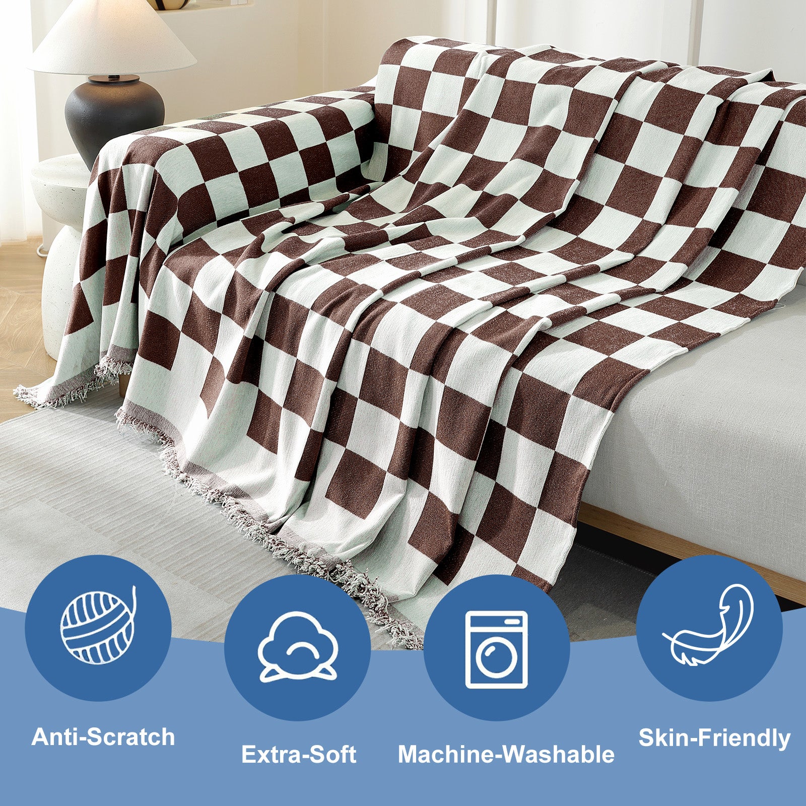 YSTYLE 2 Seater canapé Throw Blanket 180x280CM Stain Resistant
