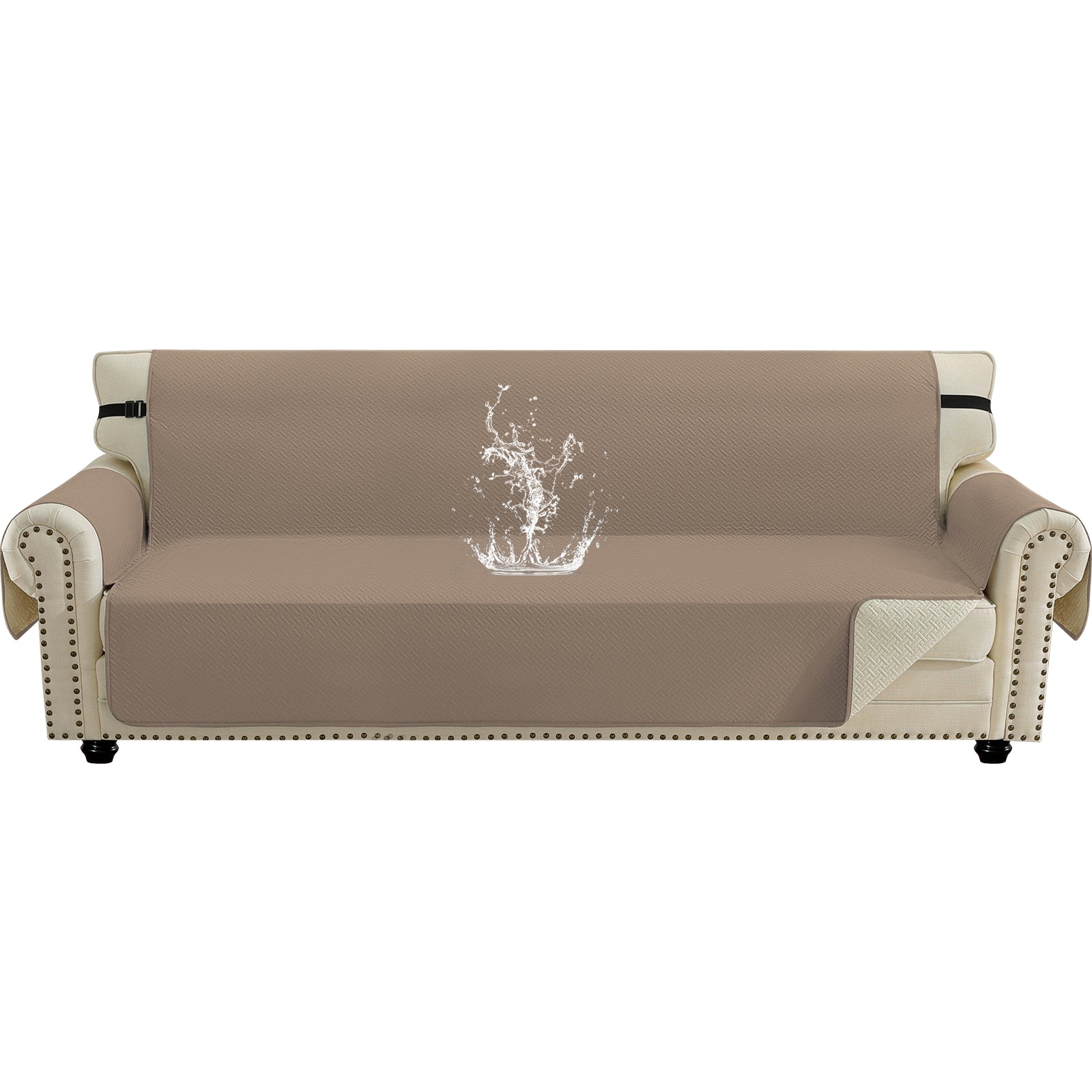 imperméable canapé couverture with Side Pockets and Non-Slip Backing