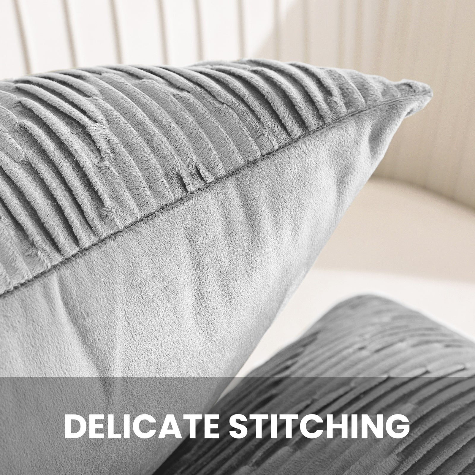 Ystyle 2 Pieces Cushion Covers Sofa 50 x 50 cm Velvet Minimalist Cushion Covers Invisible Zipper Decorative Cushion Covers for Sofa Living Room Bedroom