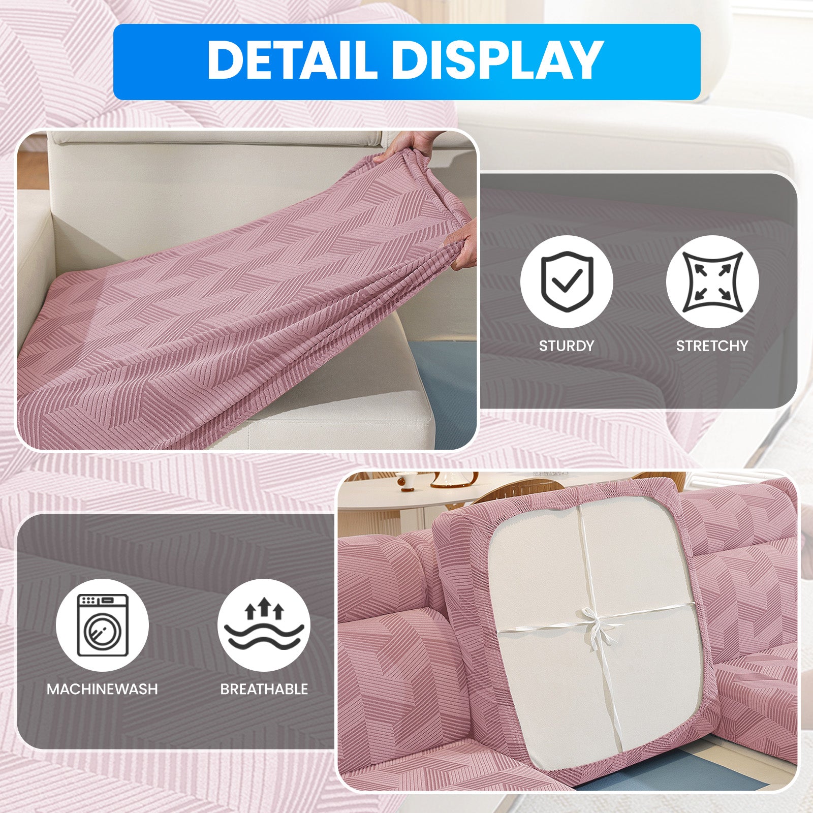 Ystyle Universal 3-Seater L-Shaped Sofa Stretch Sofa Cushion Cover-YSTYLE