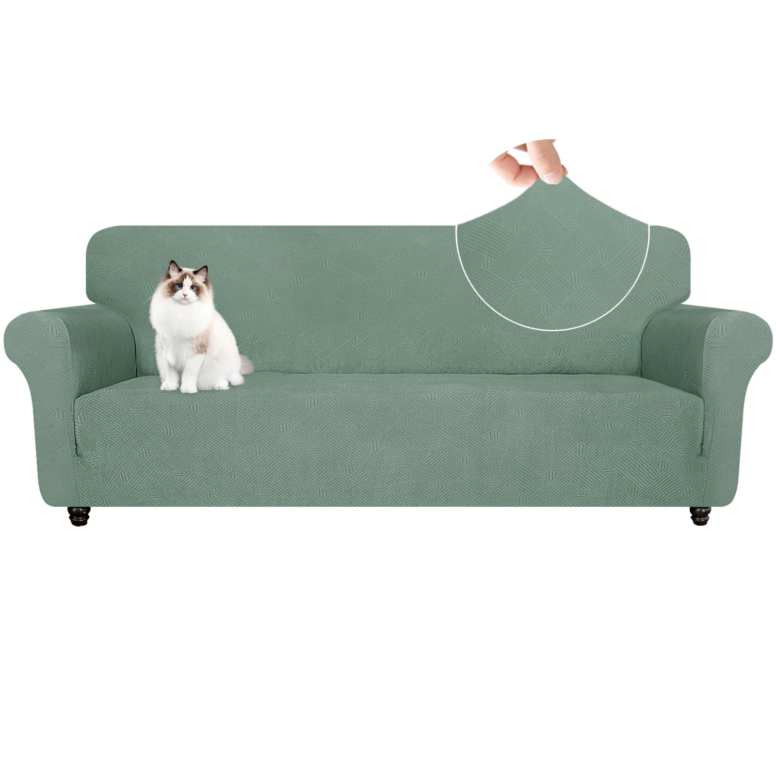 YSTYLE 4 Seater Sofa Cover - Elastic, Non-slip, Pet-friendly, Washable, Winter-friendly-Interwoven Pattern