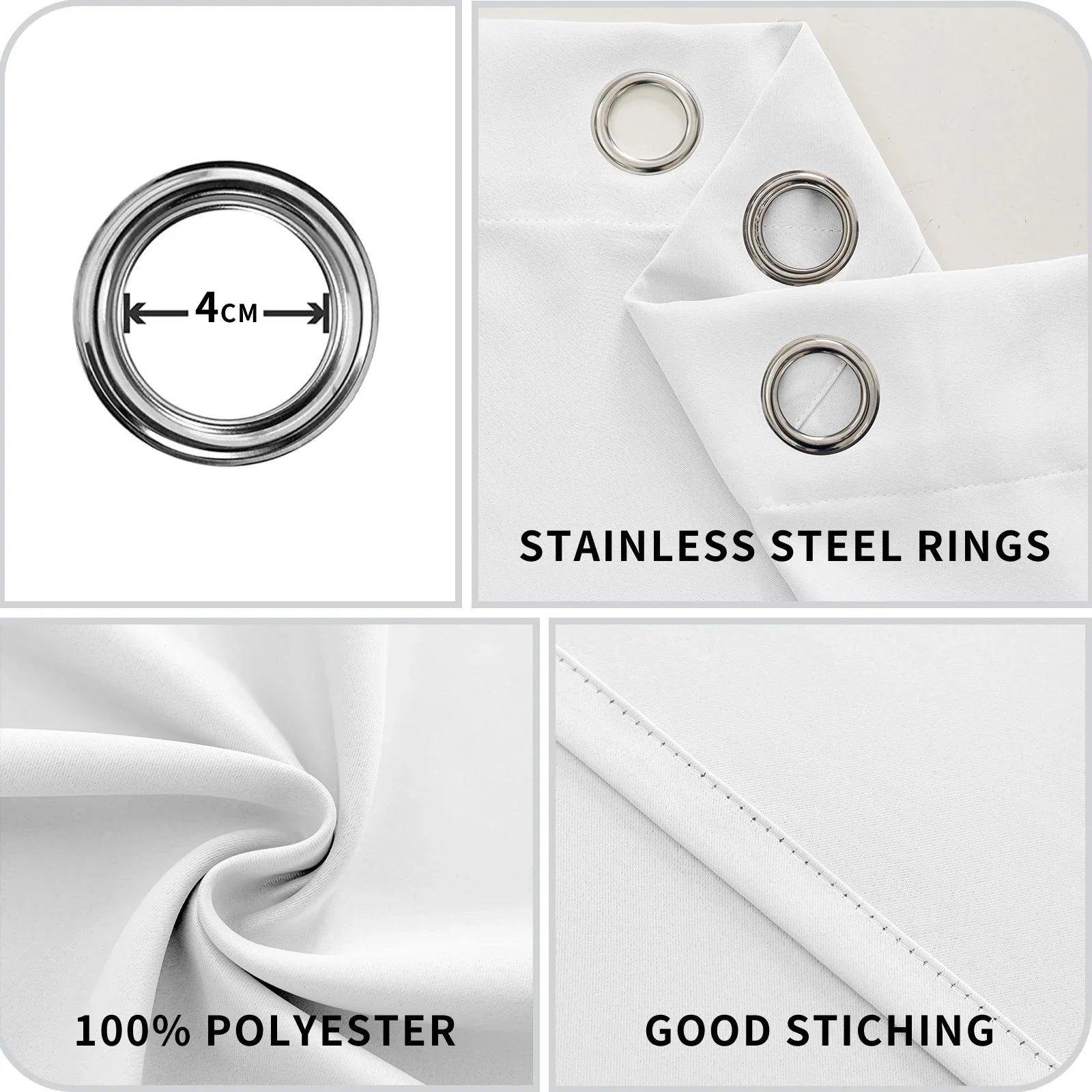 YSTYLE 2 Pieces Waterproof Blackout Curtains Thermal Insulated-YSTYLE