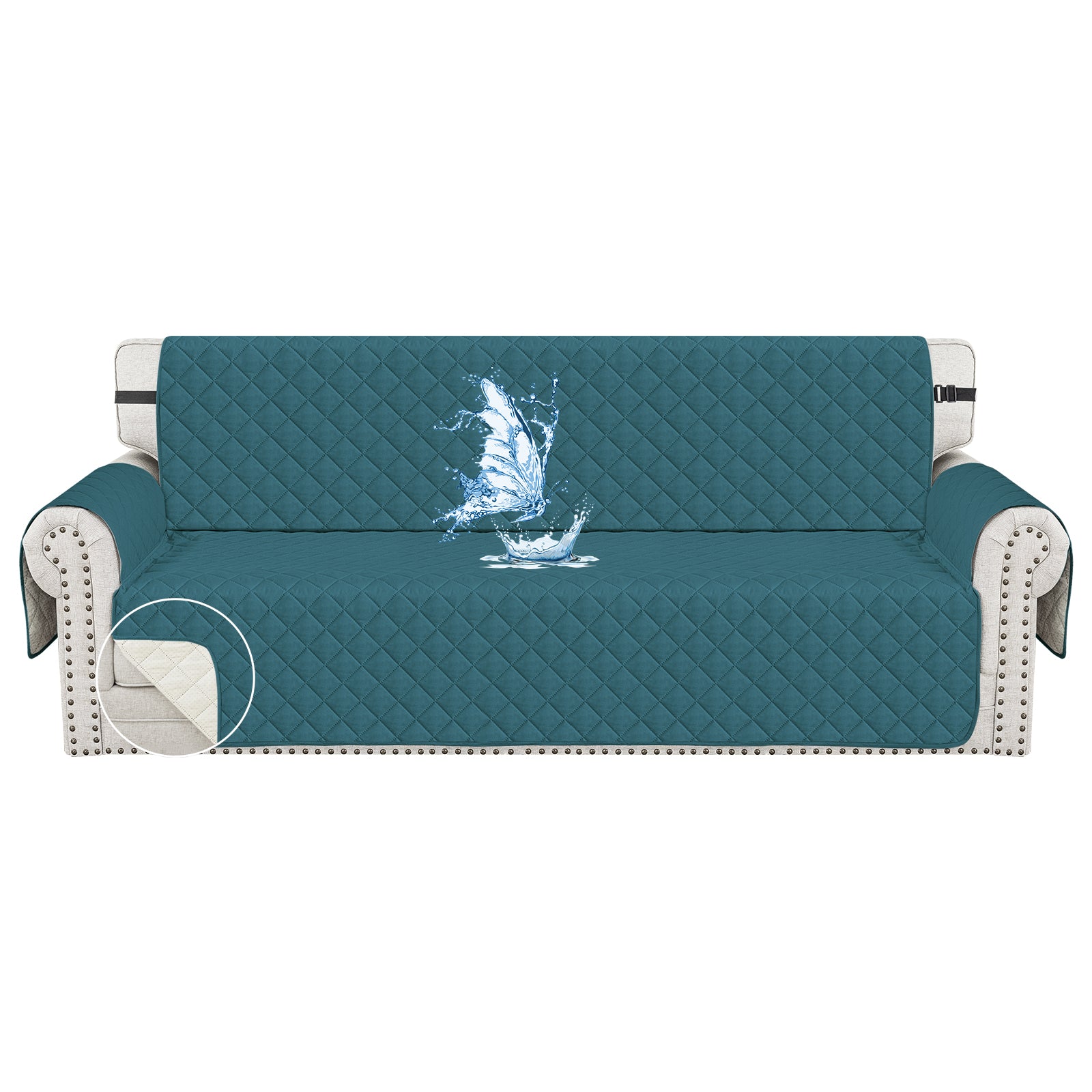 Ystyle Waterproof 4 Seater Sofa Cover with Armrests Anti-Slip