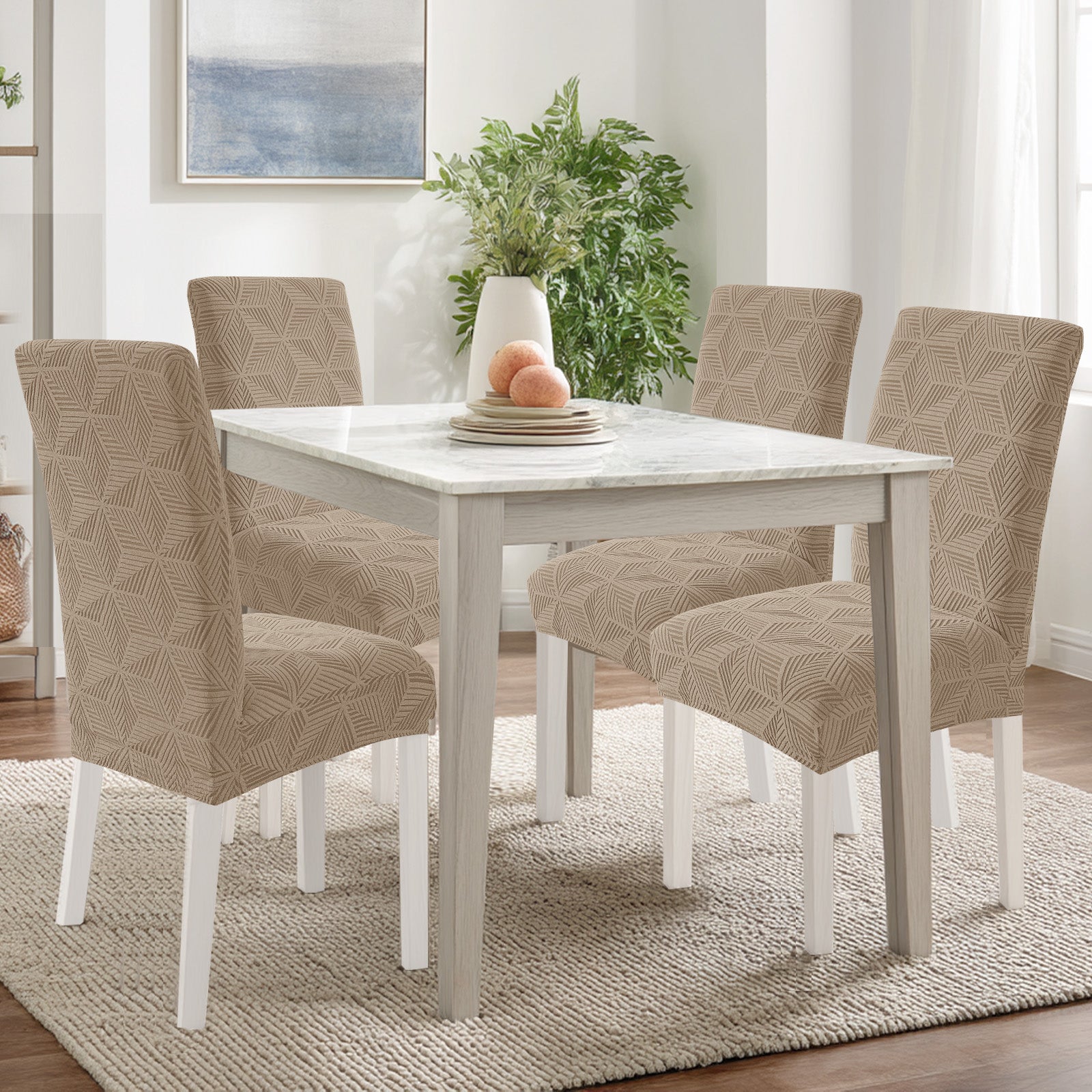 Coprisedie Ystyle a 4 pezzi con schienale, coprisedie elastiche, protezioni universali per sedie da soggiorno e cucina, resistenti ai graffi dei gatti, moderne e anti-macchia