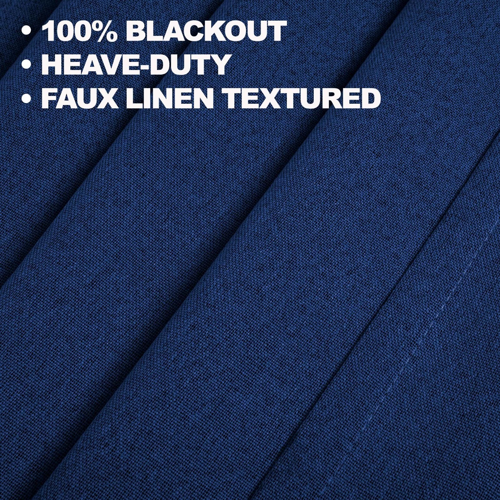 YSTYLE 2 pcs Linen-Effect Blackout Curtains – 100% Light Blocking, Thermal Insulated Drapes