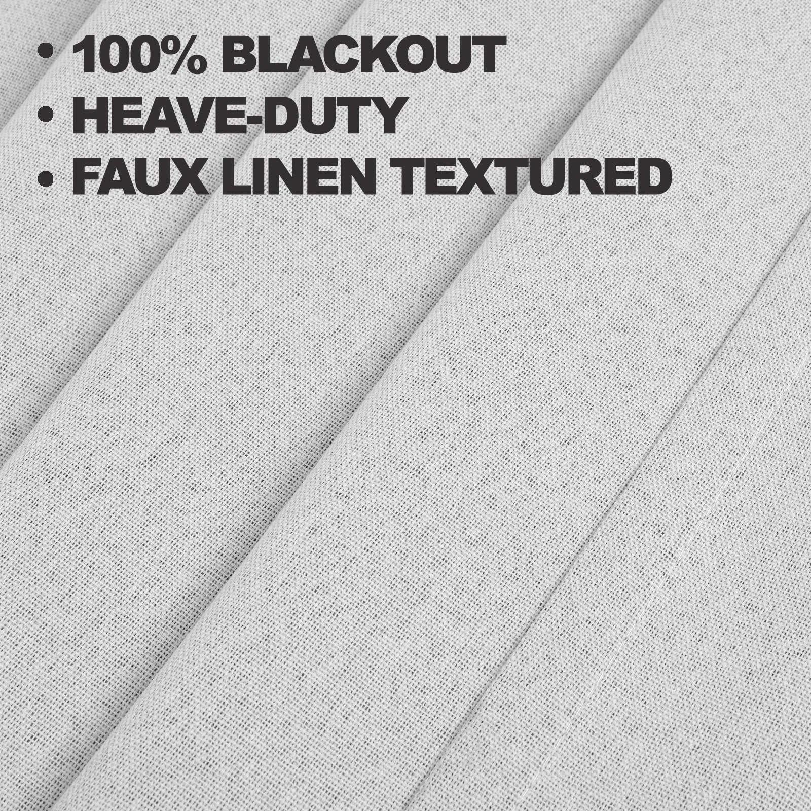 YSTYLE 2 pcs Linen-Effect Blackout Curtains – 100% Light Blocking, Thermal Insulated Drapes