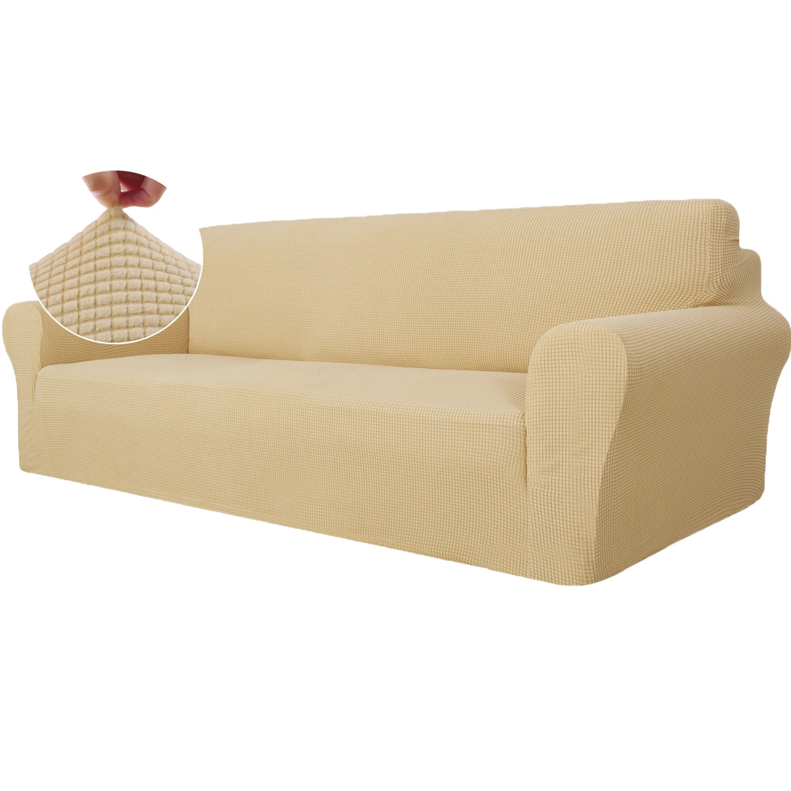 YSTYLE Stretch 4 Seater Sofa Cover with Armrests Anti Slip-YSTYLE