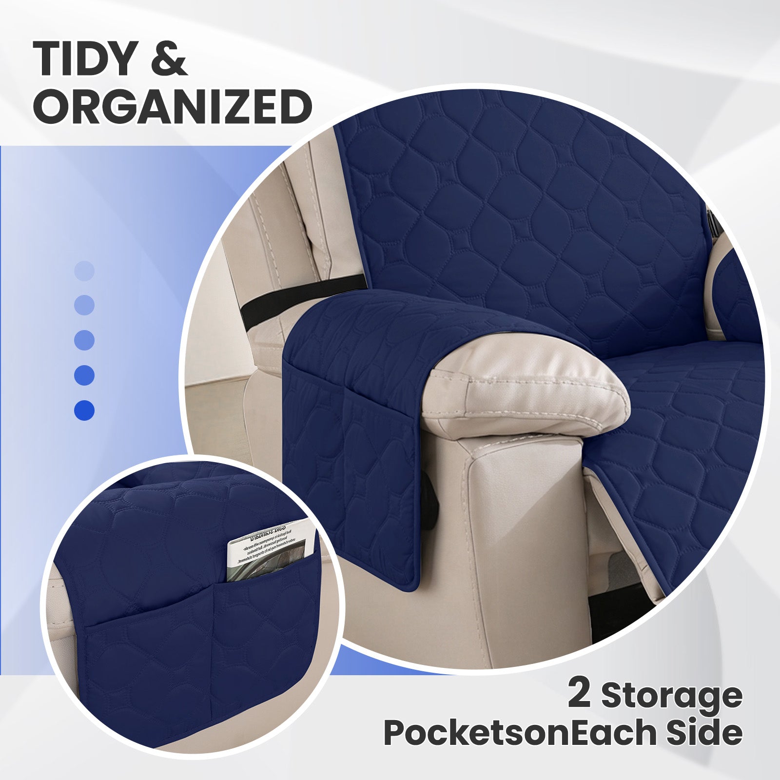 YSTYLE Waterproof Recliner Armchair Cover with Armrests 1 Seater