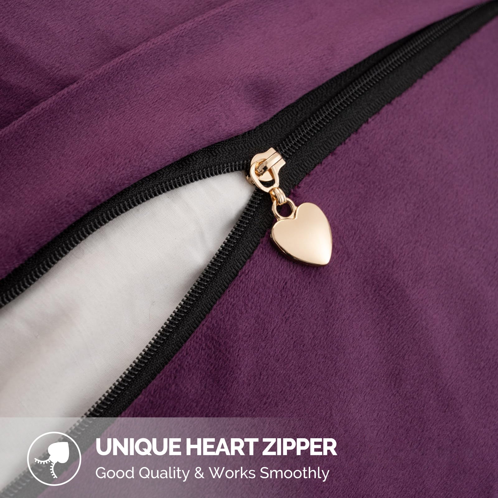 Ystyle Chenille Sofa Cushion Covers 60 x 60 cm, 2 Pieces, Soft Durable Heart-Shaped Cushion Cover, Decorative Elegant Pillow Case for Living Room