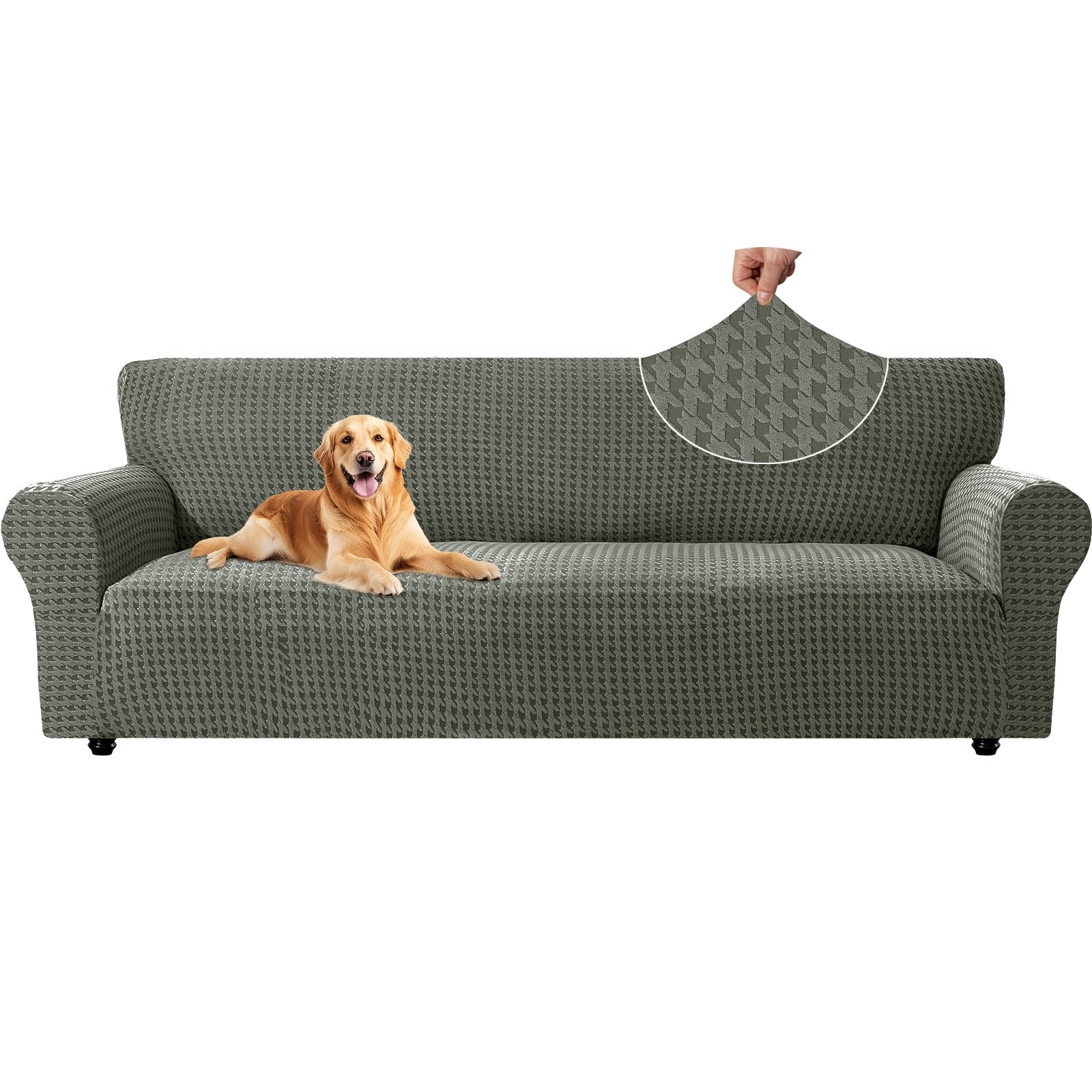 Ystyle 4-Seat Sofa Cover with Armrests, Elastic Universal Seat Cover, Anti-Scratch Universal Sofa Cover, Anti-Slip Washable Sofa Protector, Stain-Resistant