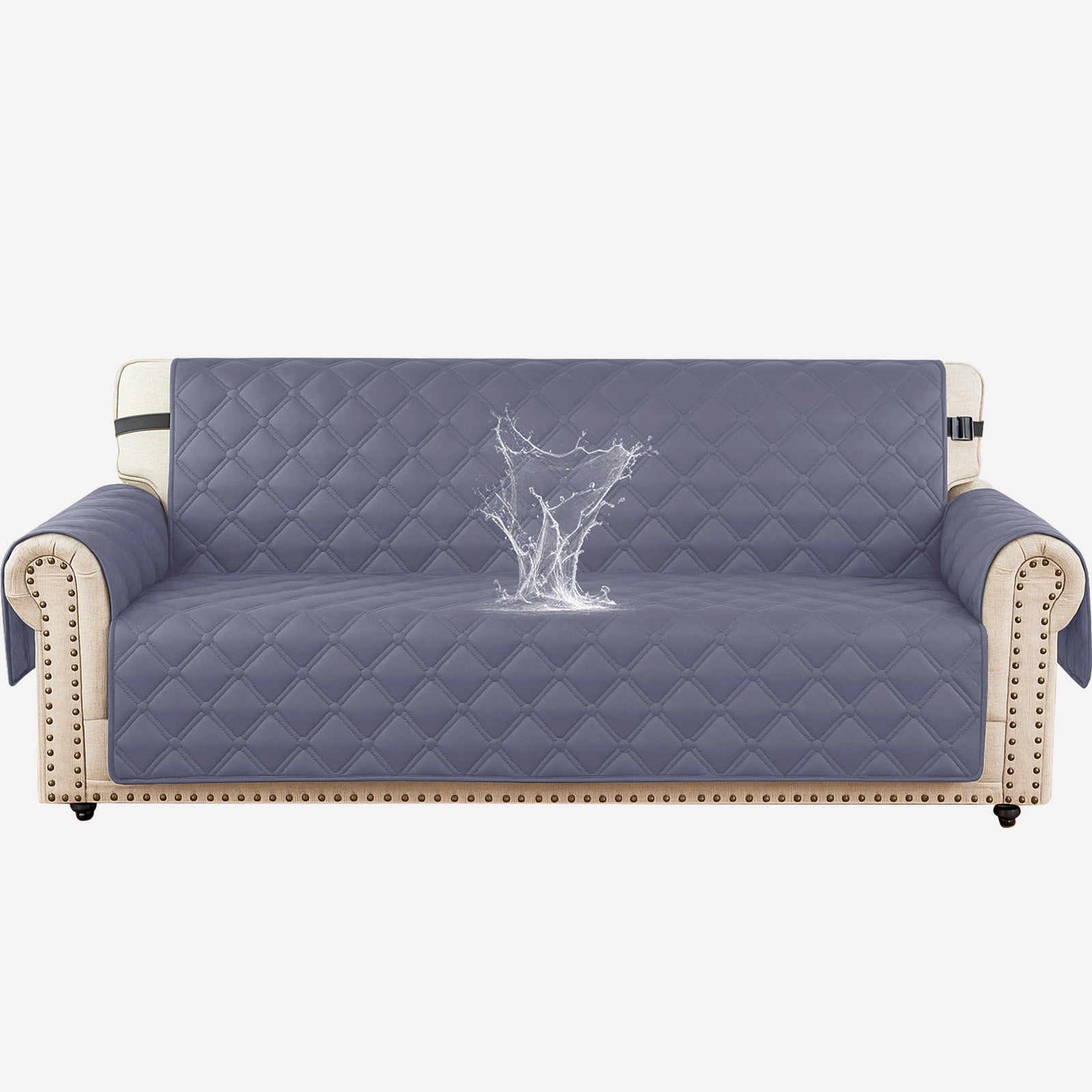 Ystyle Waterproof 3 Seater Sofa Cover with Armrests Side Pockets-YSTYLE