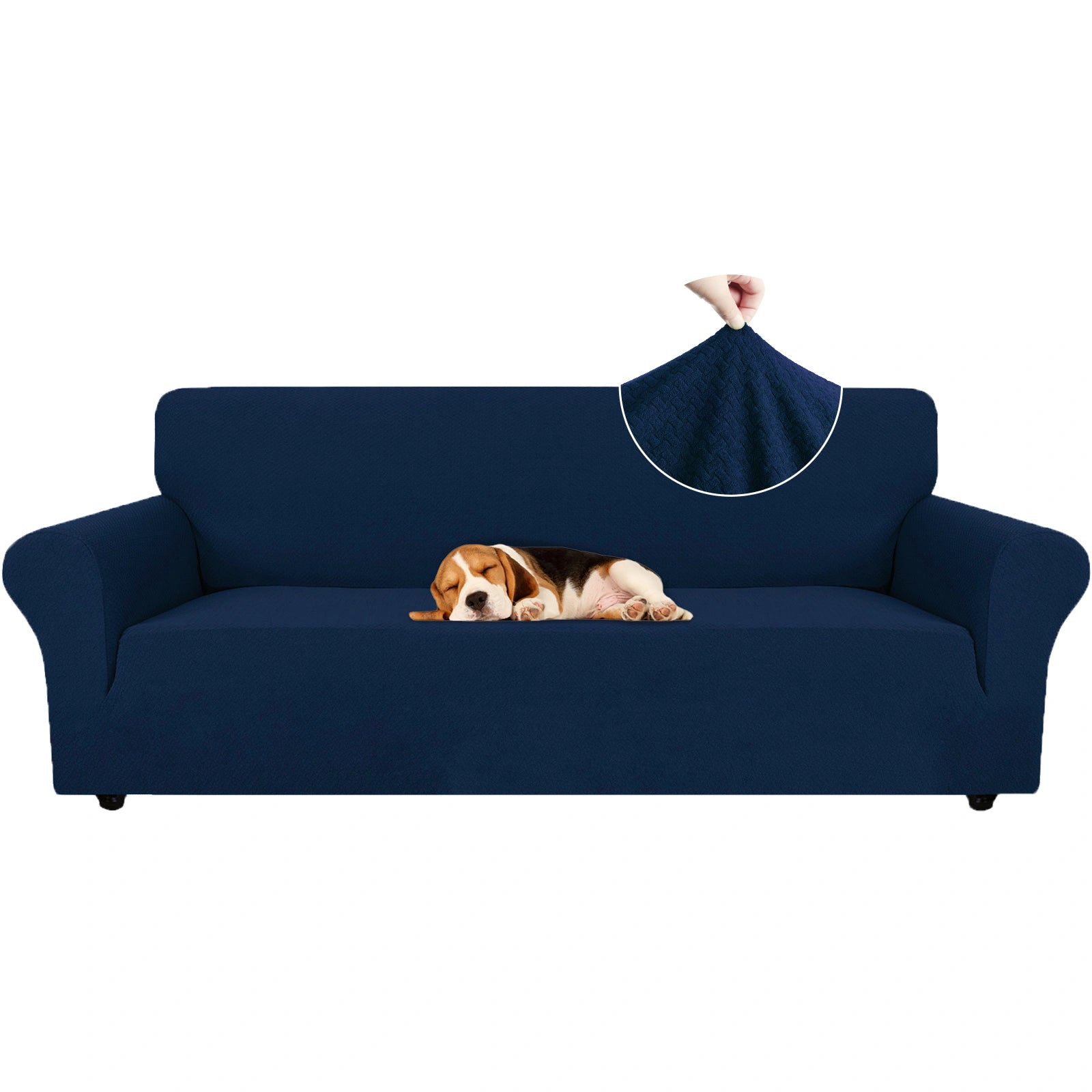 YSTYLE 4 Seater Sofa Cover – Stretch Jacquard, Anti-Slip, Cat-Proof, Washable, Full Cover-Knot