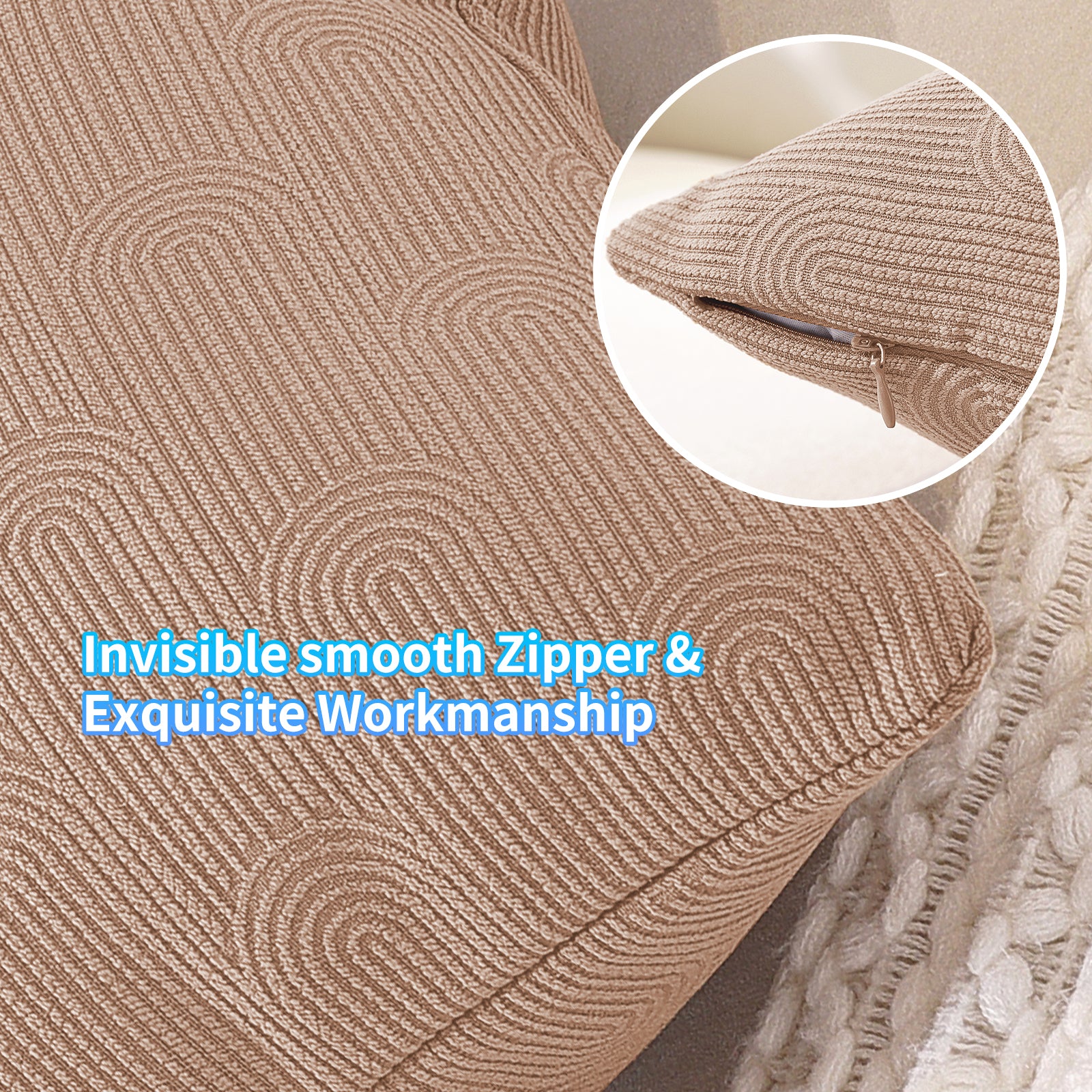 Ystyle Cushion Covers, 50 x 50 cm, Set of 2, Cushions for Sofa with Invisible Zip, Soft Cushion Cover, Modern, Washable, for Chair Bed, Living Room, Bedroom