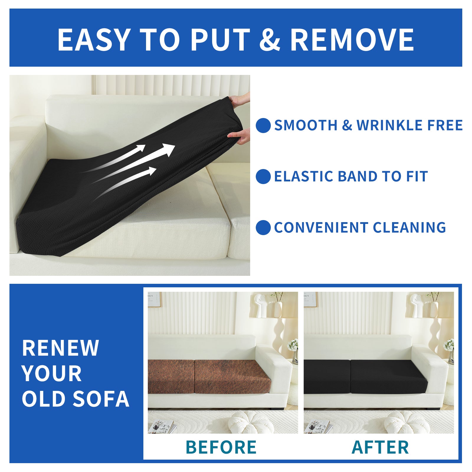 YSTYLE Coprisedile per divano stretch con funzione antiscivolo