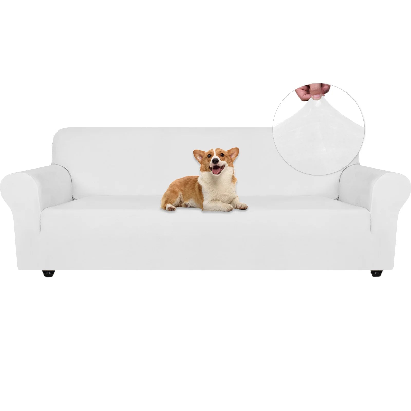 YSTYLE Velvet 4 Seater Sofa Cover – Stretch Fit, Anti-Scratch, Pet-Friendly, Non-Slip, Washable