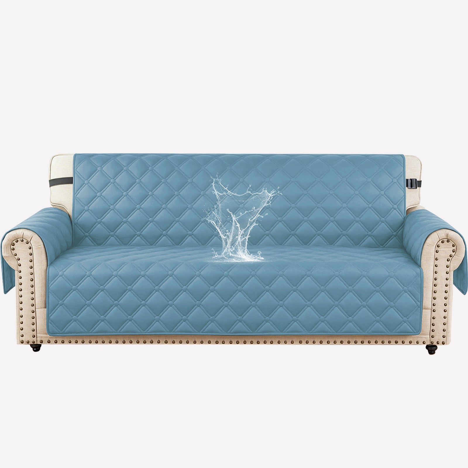 Ystyle Waterproof 3 Seater Sofa Cover with Armrests Side Pockets-YSTYLE