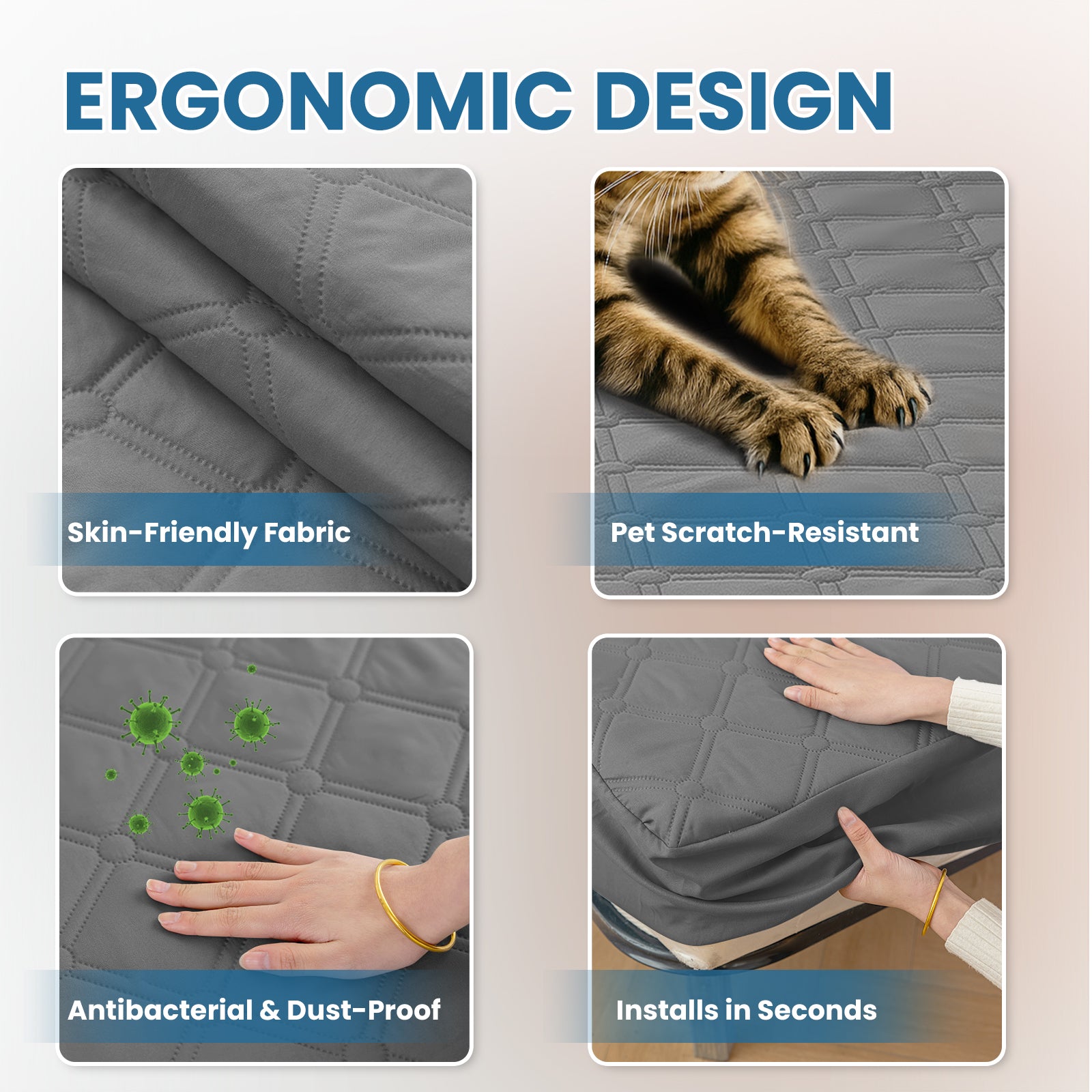 Ystyle Waterproof Mattress Protector – Double Size 160x190 cm Anti-Allergy & Scratch Resistant