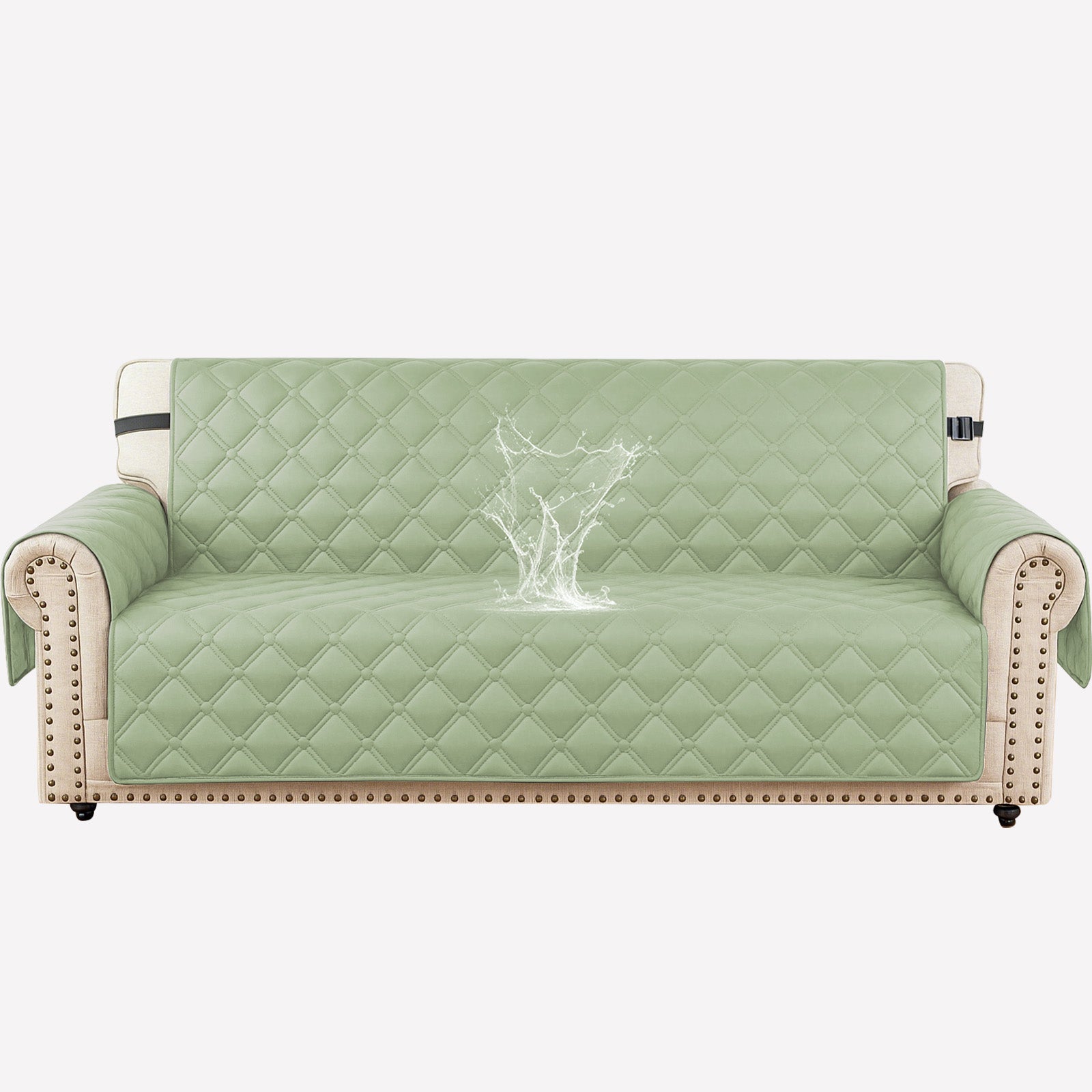 Ystyle Waterproof 3 Seater Sofa Cover with Armrests Side Pockets