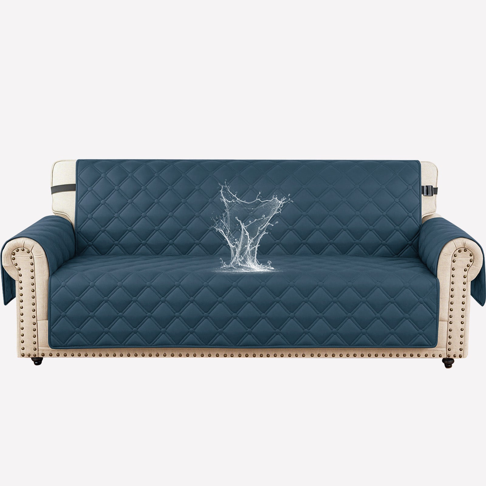 Ystyle Waterproof 3 Seater Sofa Cover with Armrests Side Pockets-YSTYLE