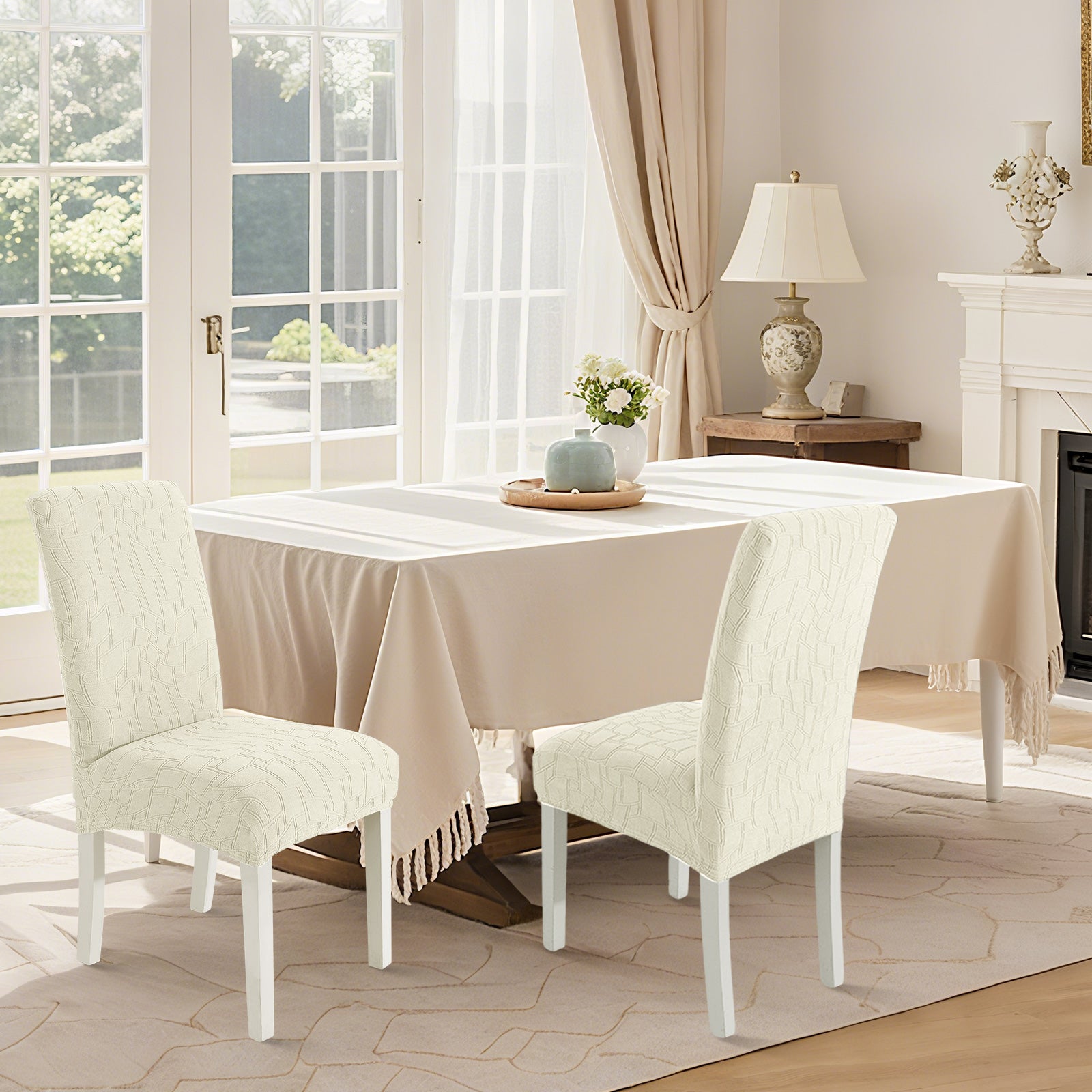 Ystyle 2-Piece Chair Covers with Backrest, Elastic Living Room Kitchen Chair Slipcovers, Soft Comfortable Anti-Scratch Chair Covers, Easy to Clean and Durable, Washable Removable