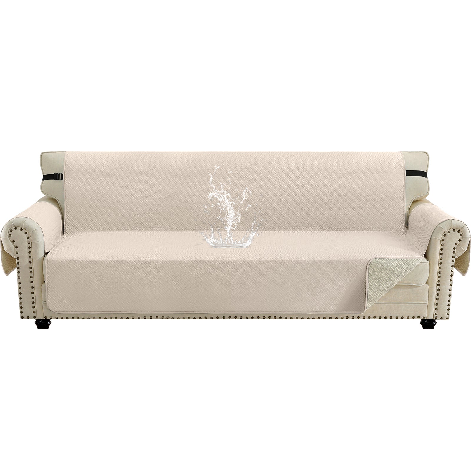 imperméable canapé couverture with Side Pockets and Non-Slip Backing