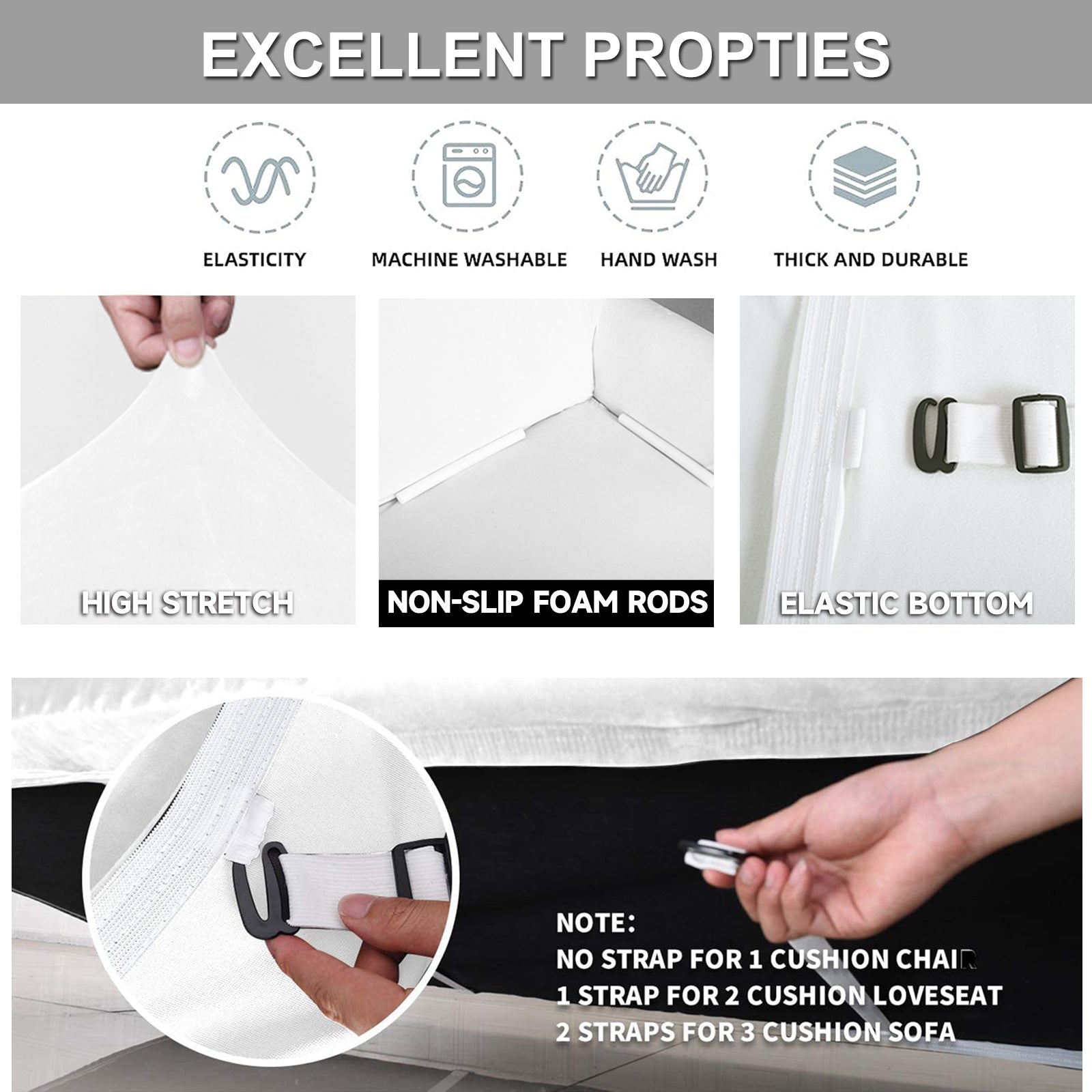 YSTYLE Velvet Cubierta de Sofá para 3 Personas – Ajuste Elástico, Anti-Rasguño, Amigable con Mascotas, Antideslizante, Lavable