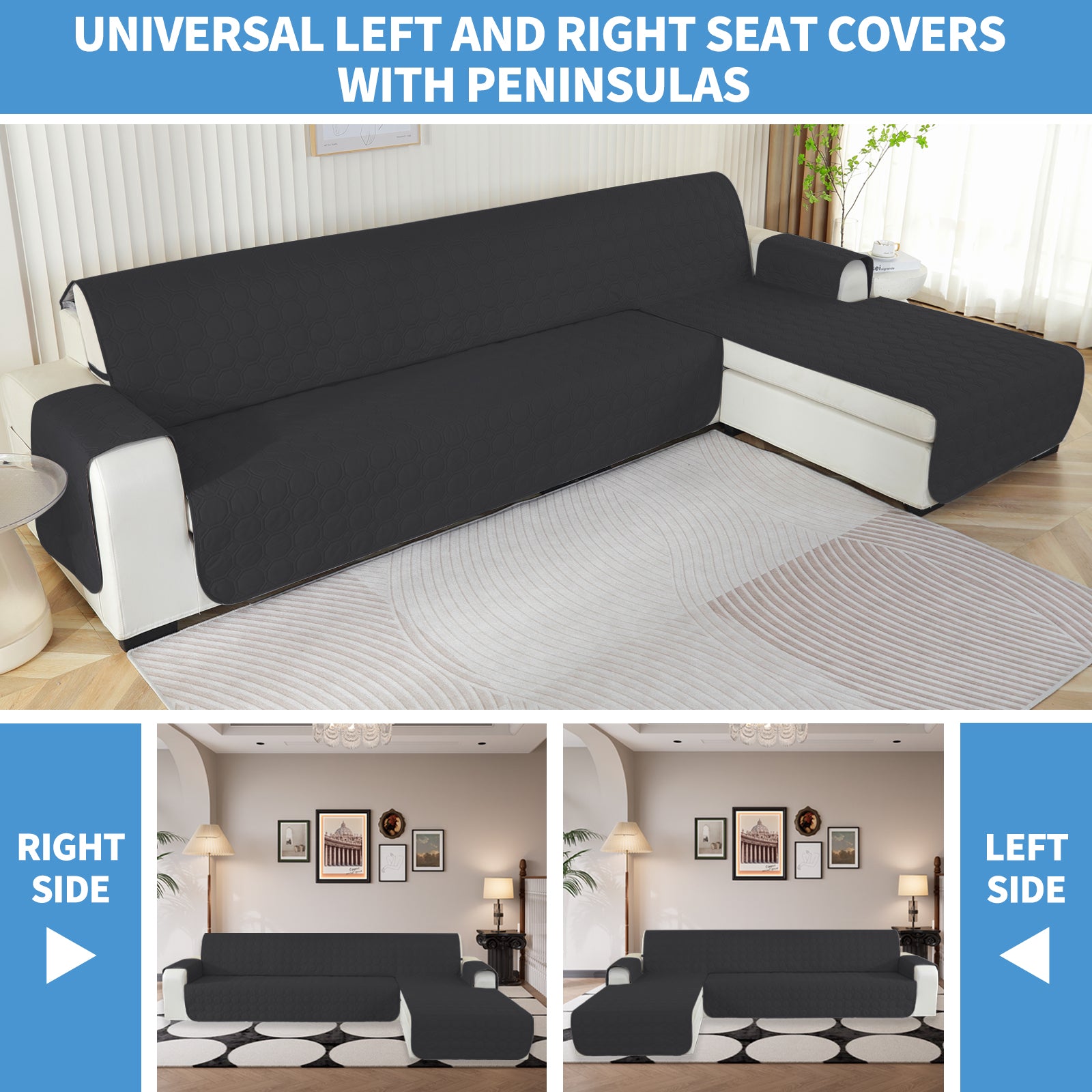 Copertura Impermeabile Reversibile per Divano Angolare a 2 Posti Penisola | YSTYLE