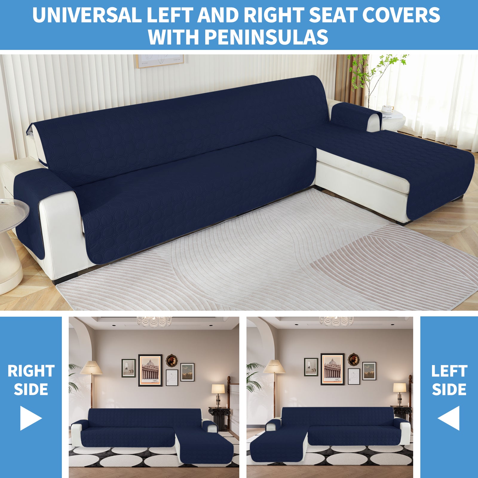 Copertura Impermeabile Reversibile per Divano Angolare a 2 Posti Penisola | YSTYLE