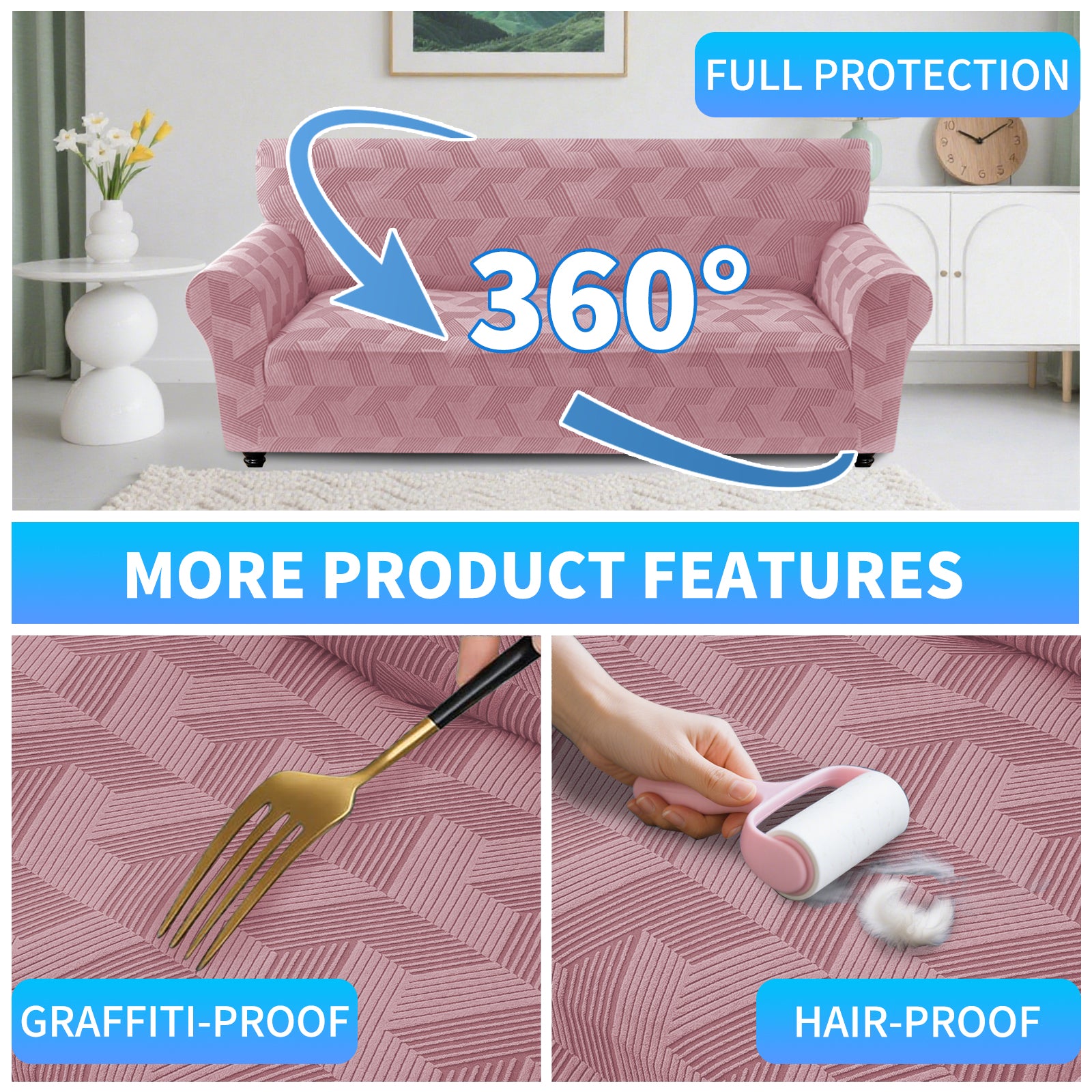 Ystyle Stretch 4 Seater Sofa Cover Super Elastic and Anti Slip-YSTYLE