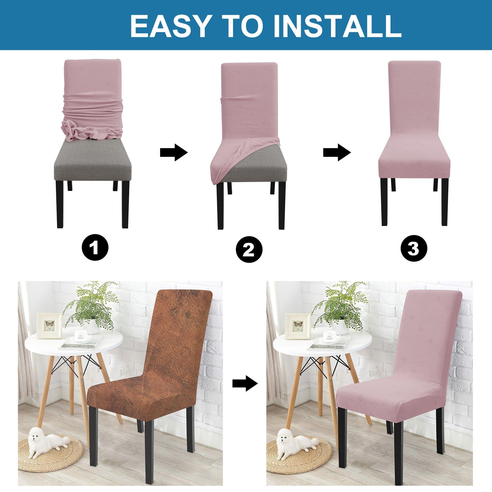 YSTYLE 4 Pieces Soft élastique Chair couvertures with Backrest Universal Fit