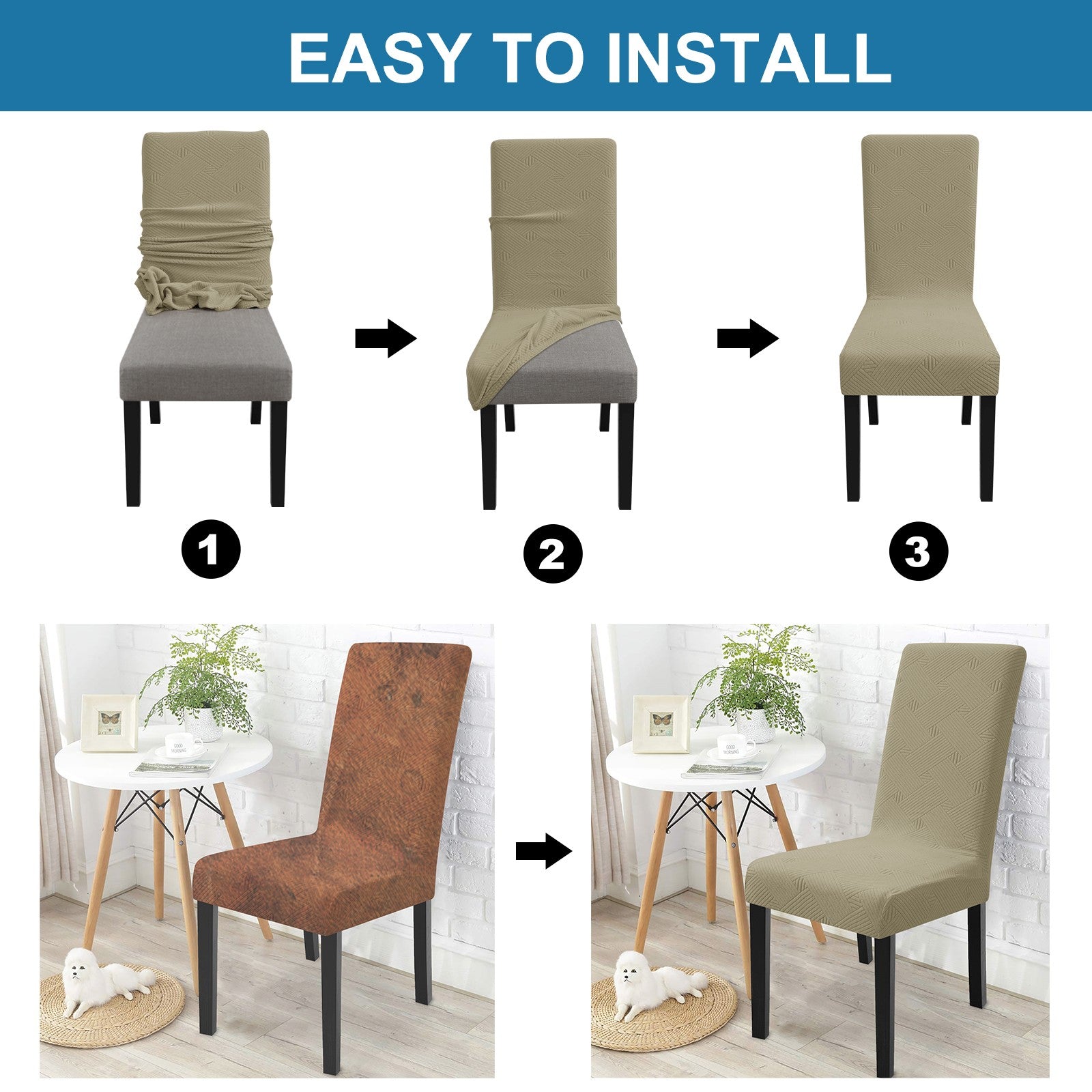 YSTYLE 4 Pieces Soft élastique Chair couvertures with Backrest Universal Fit