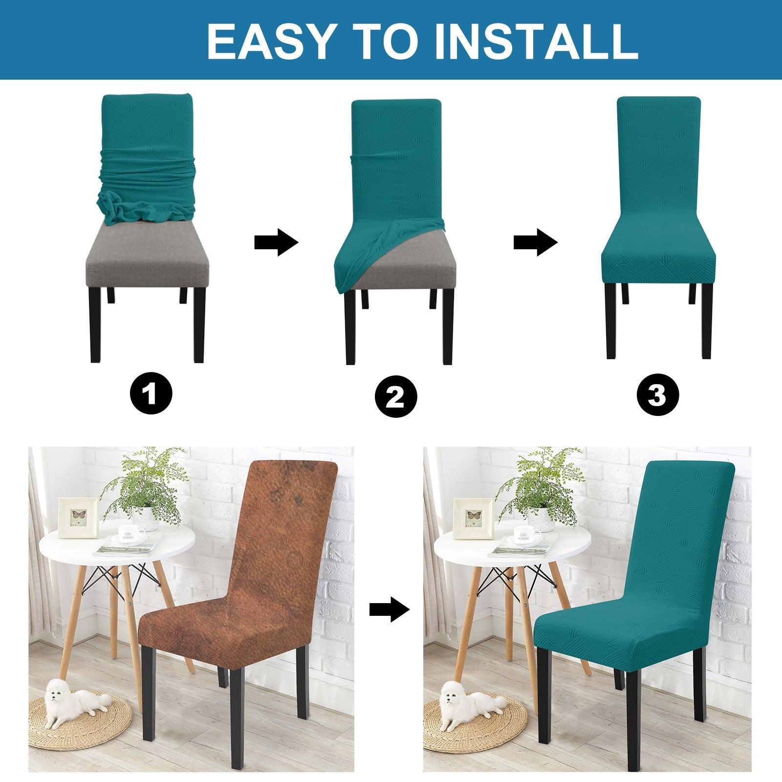YSTYLE 4 Pieces Soft élastique Chair couvertures with Backrest Universal Fit